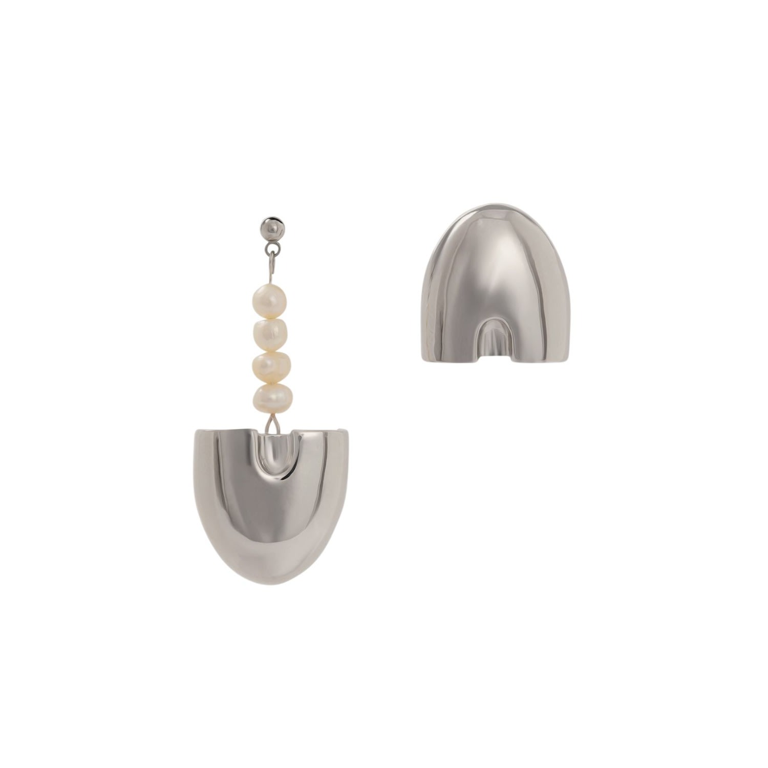 Tami&tami Women's Ten Sixty Four Studio Curvilinear Archives E Silver Earrings