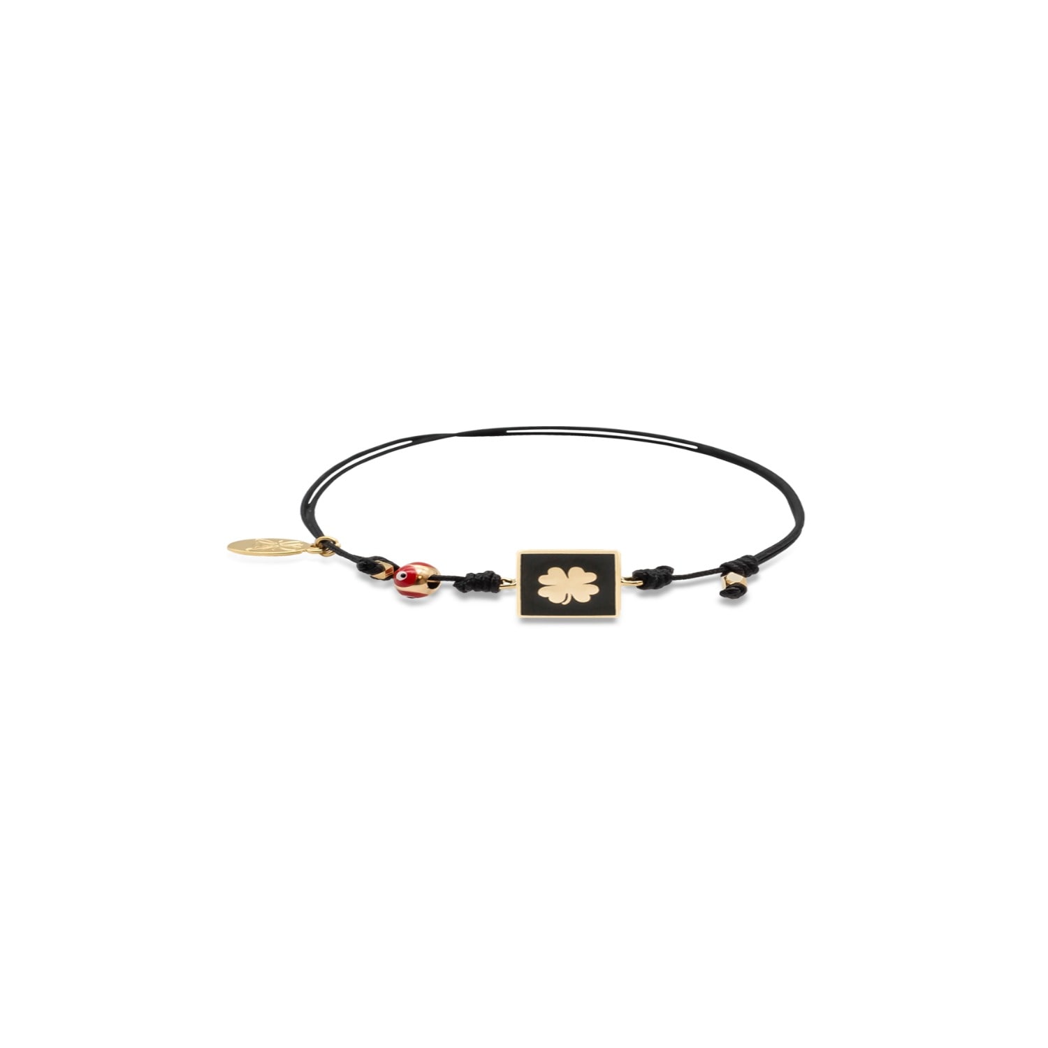 Atelier Petites Pierres Women's Black / Gold Lucky Shamrock - Luck Bracelet In Black