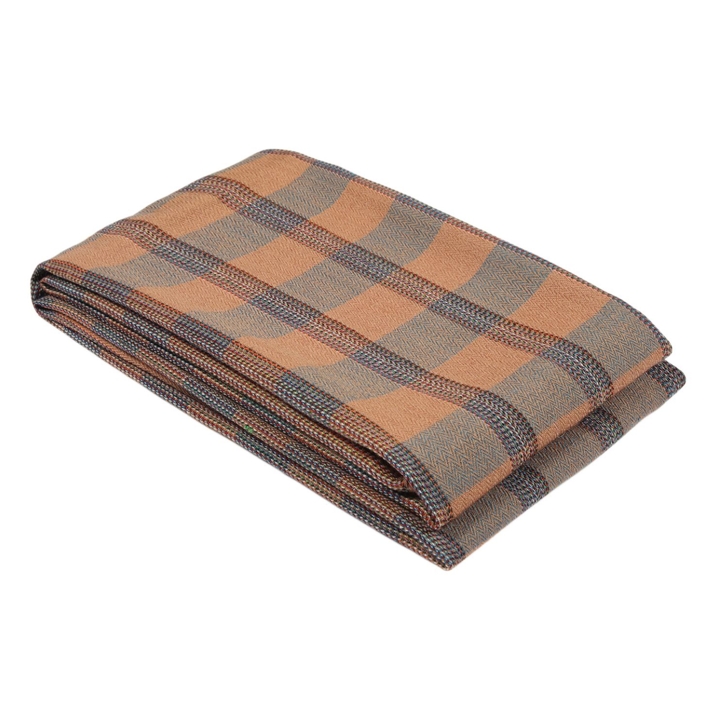 Heritagemoda Men's Brown / Neutrals / Yellow Tan Handwoven Tartan Plaid Scarf