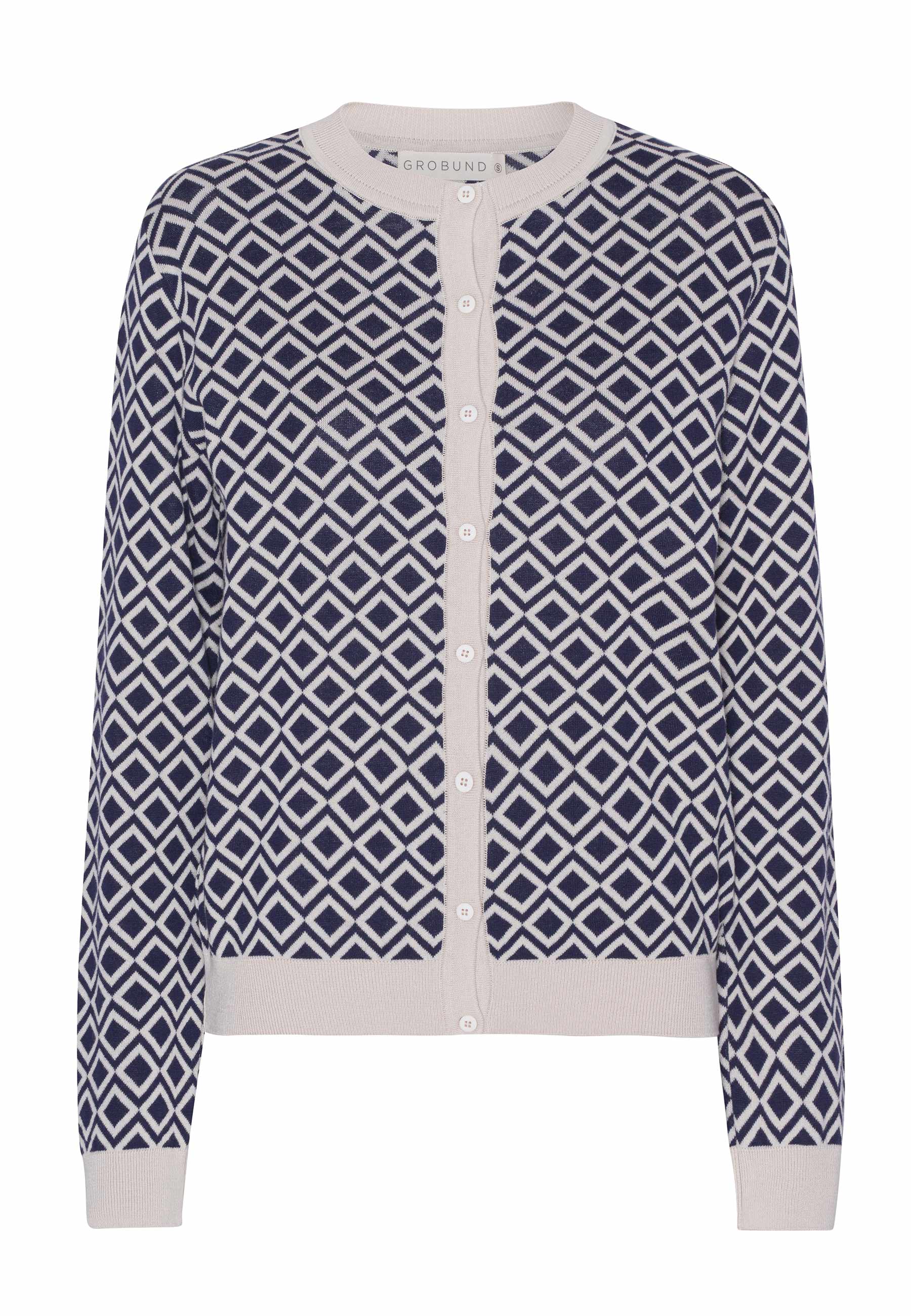 Grobund Women's  Augusta Knit Cardigan - The One With Pattern In Blue In Blue