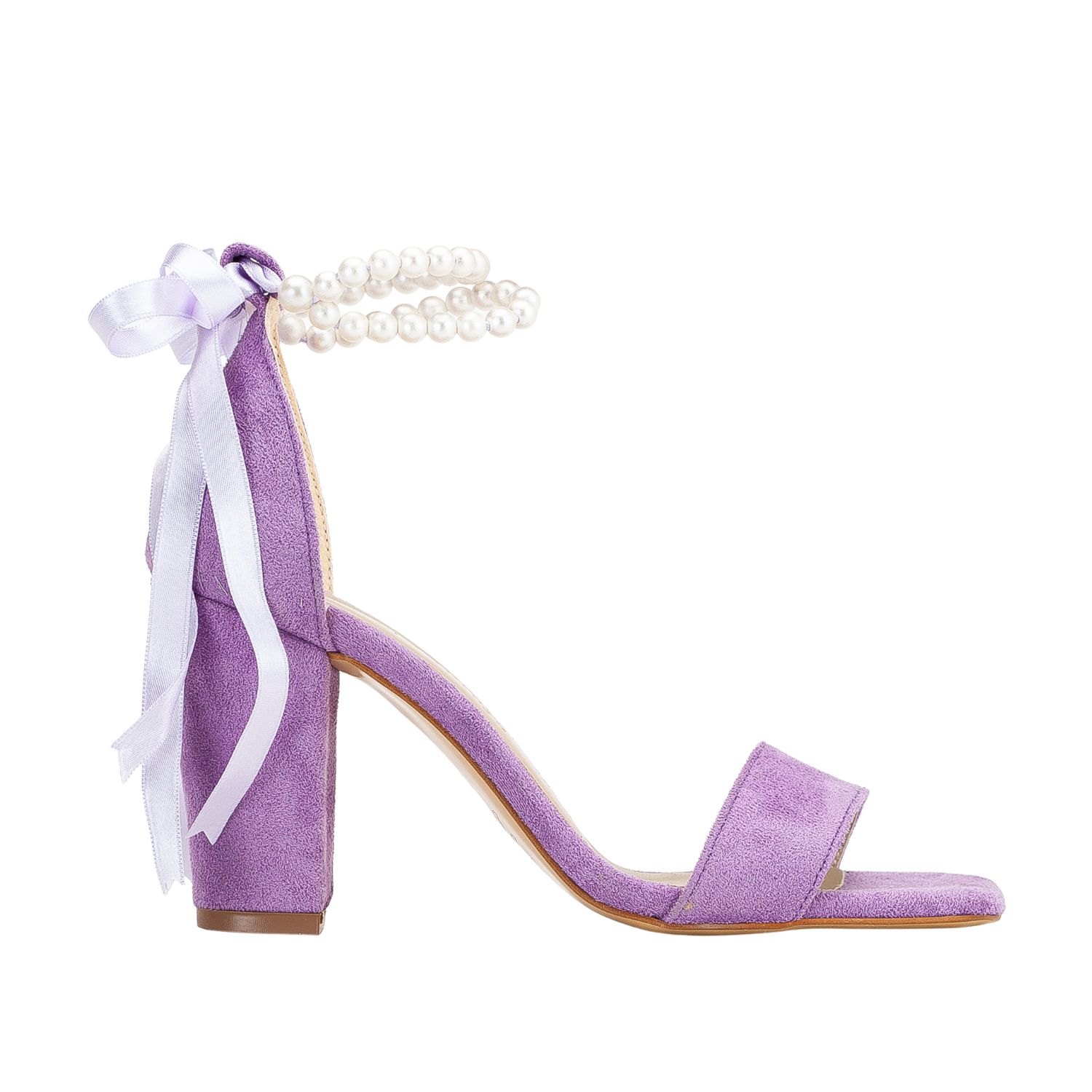 Forever & Always Shoes Melissa Block Heels Sandals With Pearls In Purple
