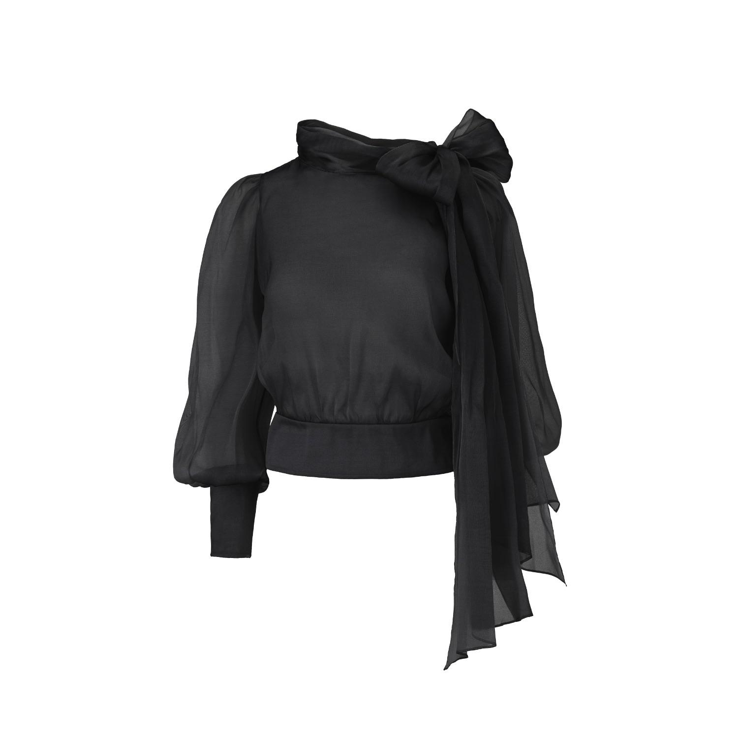 Lita Couture Women's Flawless Black Bow Blouse In Black