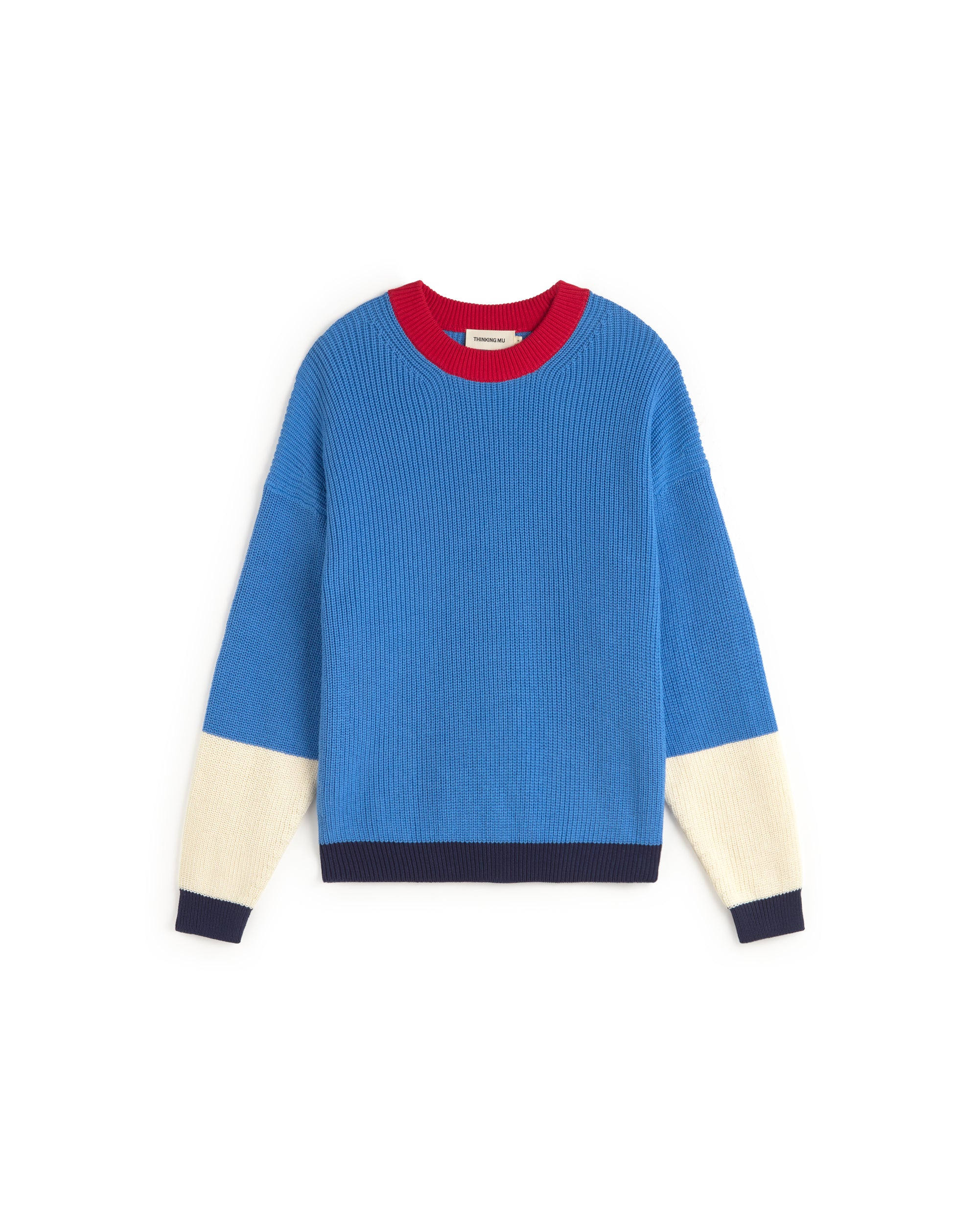 Thinking Mu Women's Blue Organic Cotton Sweater Carmen