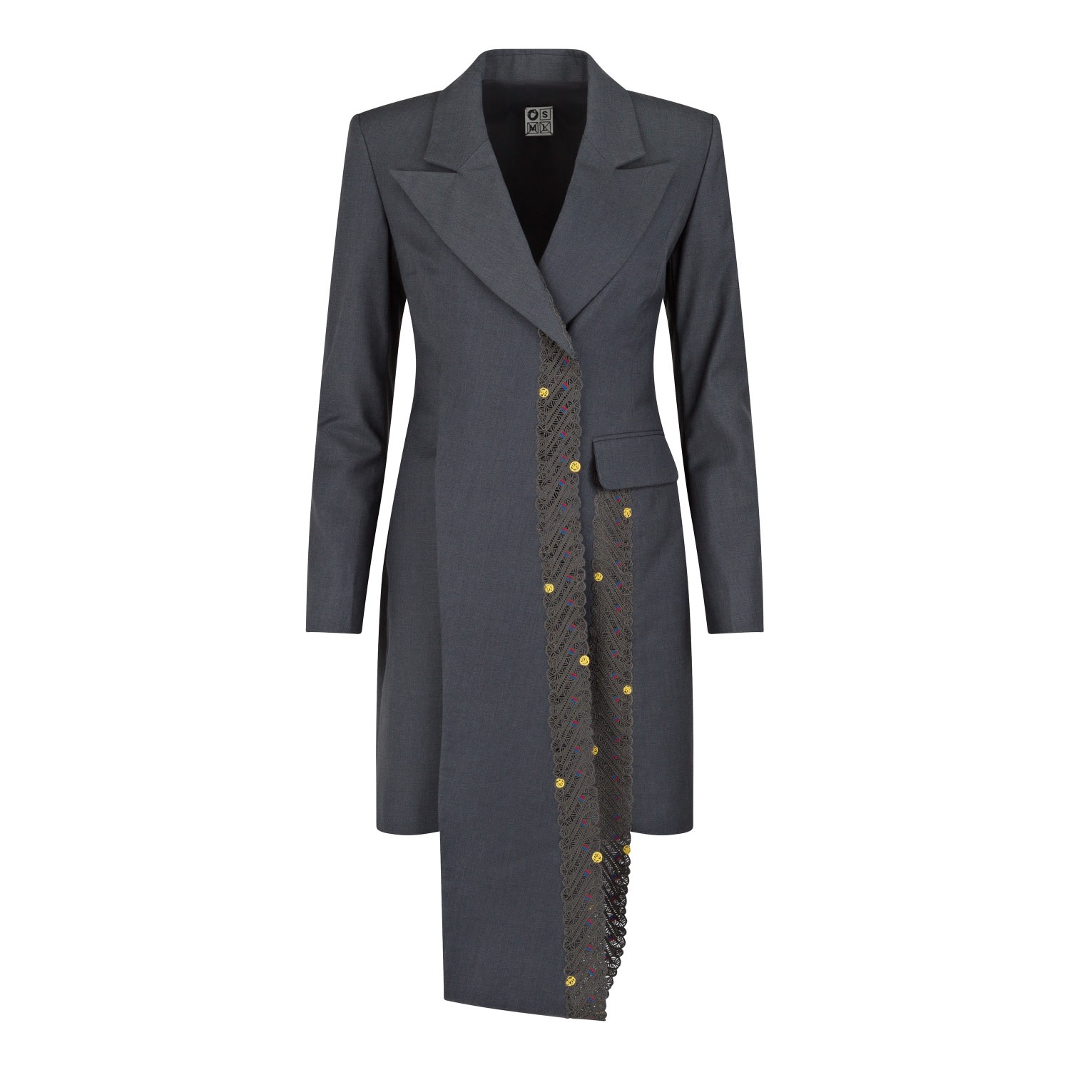 Women's Grey Indonesian Style Blazer Dress | Medium | Boutique Kaotique