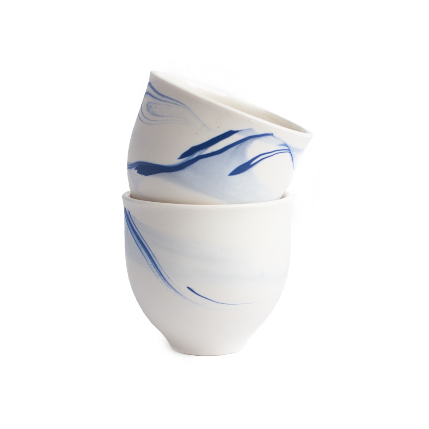 Blue / White Small Marbled Tumbler - Blue Michelle Williams Ceramics