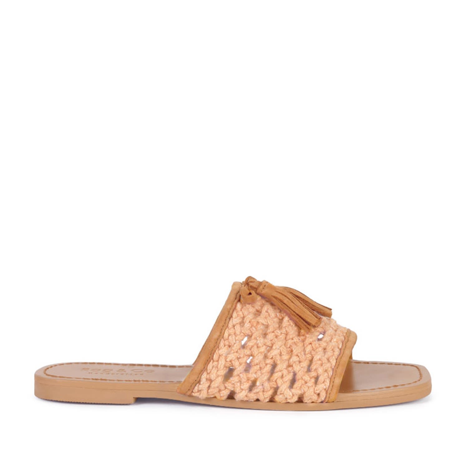 Rag & Co Women's Brown Cedar Handwoven Natural Tan Tassel Flats In Brown
