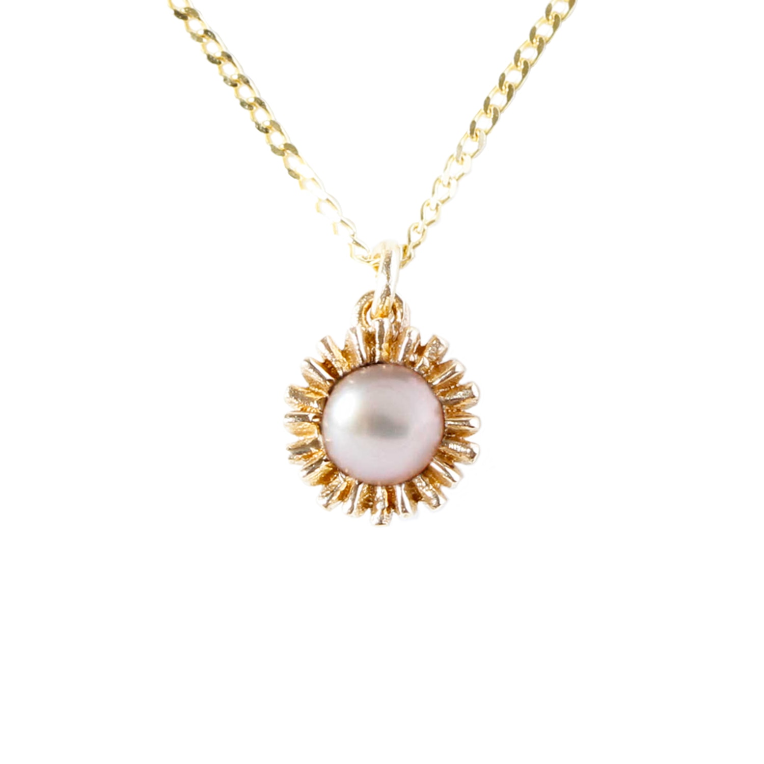 Women’s Dahlia Bud Freshwater Pearl Necklace - Gold Lee Renee