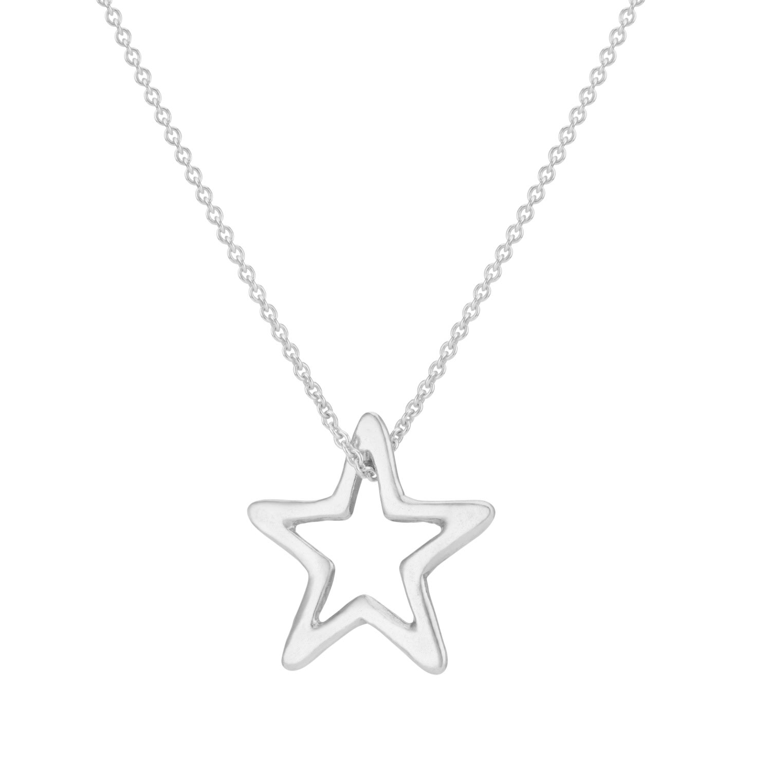 Women’s Sterling Silver Open Star Necklace Posh Totty Designs