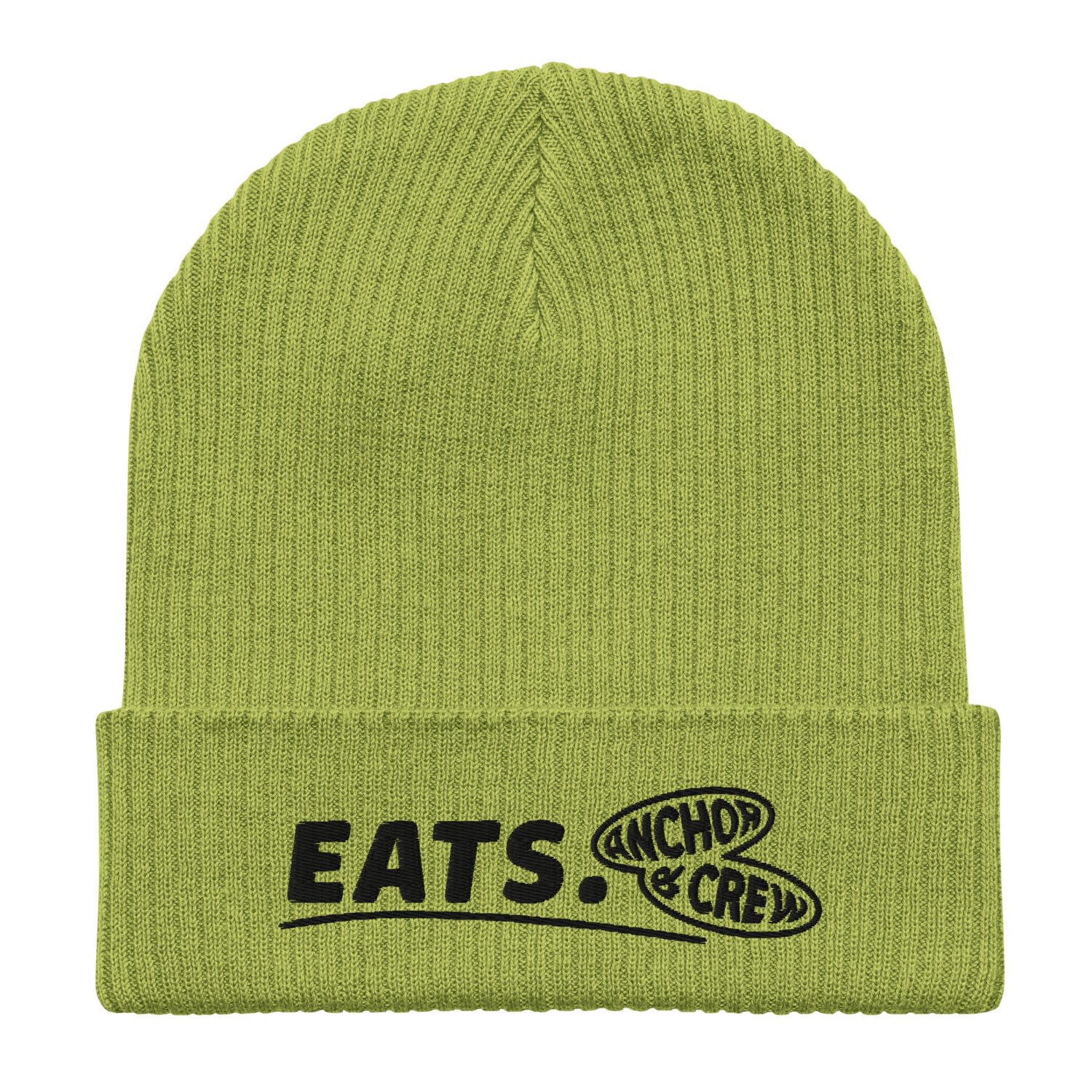 Anchor & Crew Leaf Green Eats Gen. Organic Cotton Embroidered Beanie - Men In Green
