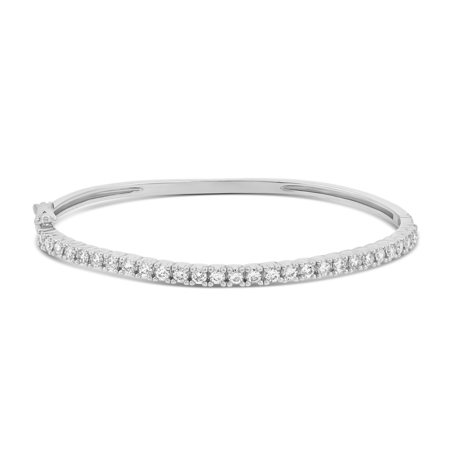 Women's Thin Stone Bangle - Silver | Shymi