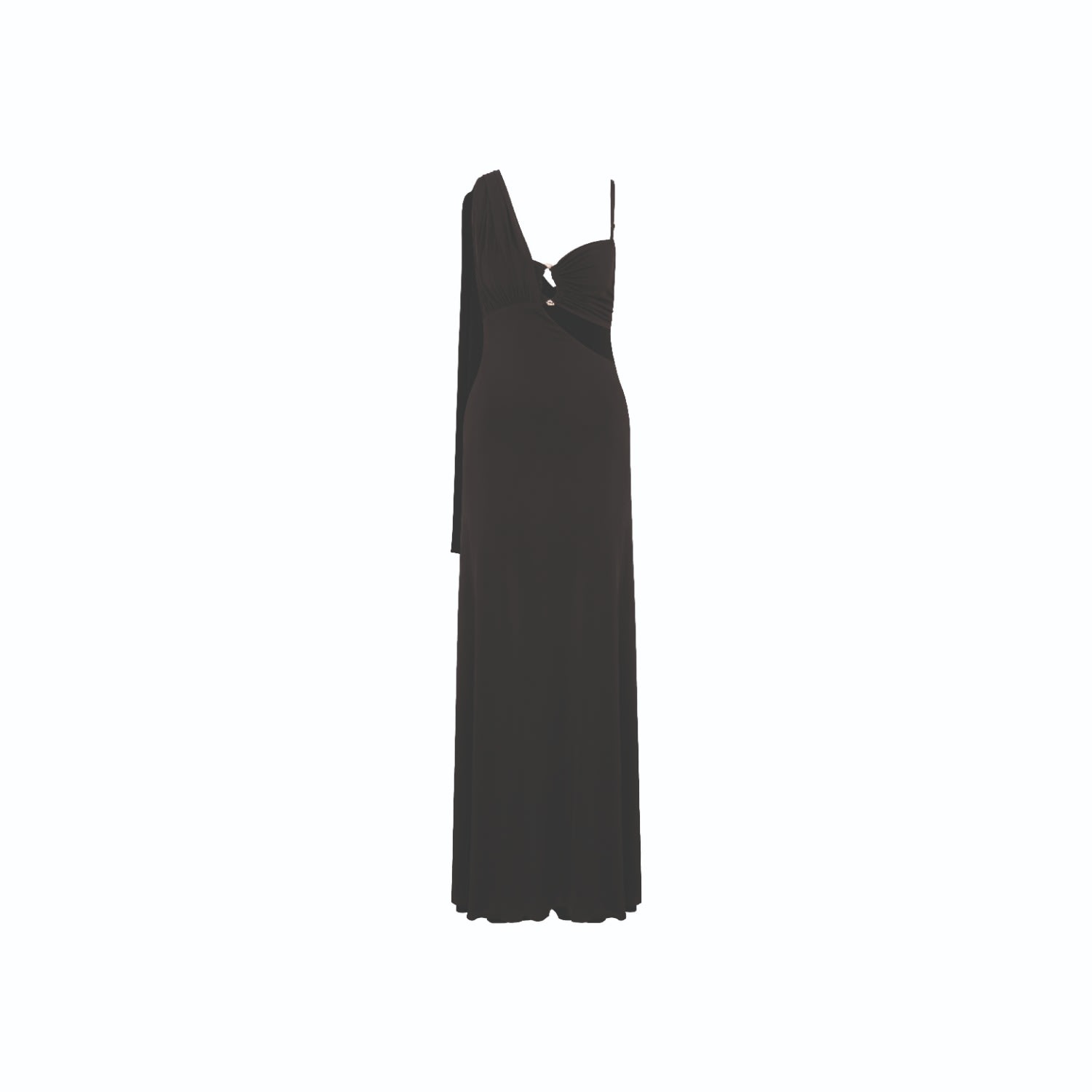 Shop Nazli Ceren Women's Grace Jersey Asymmetric Long Dress In Black