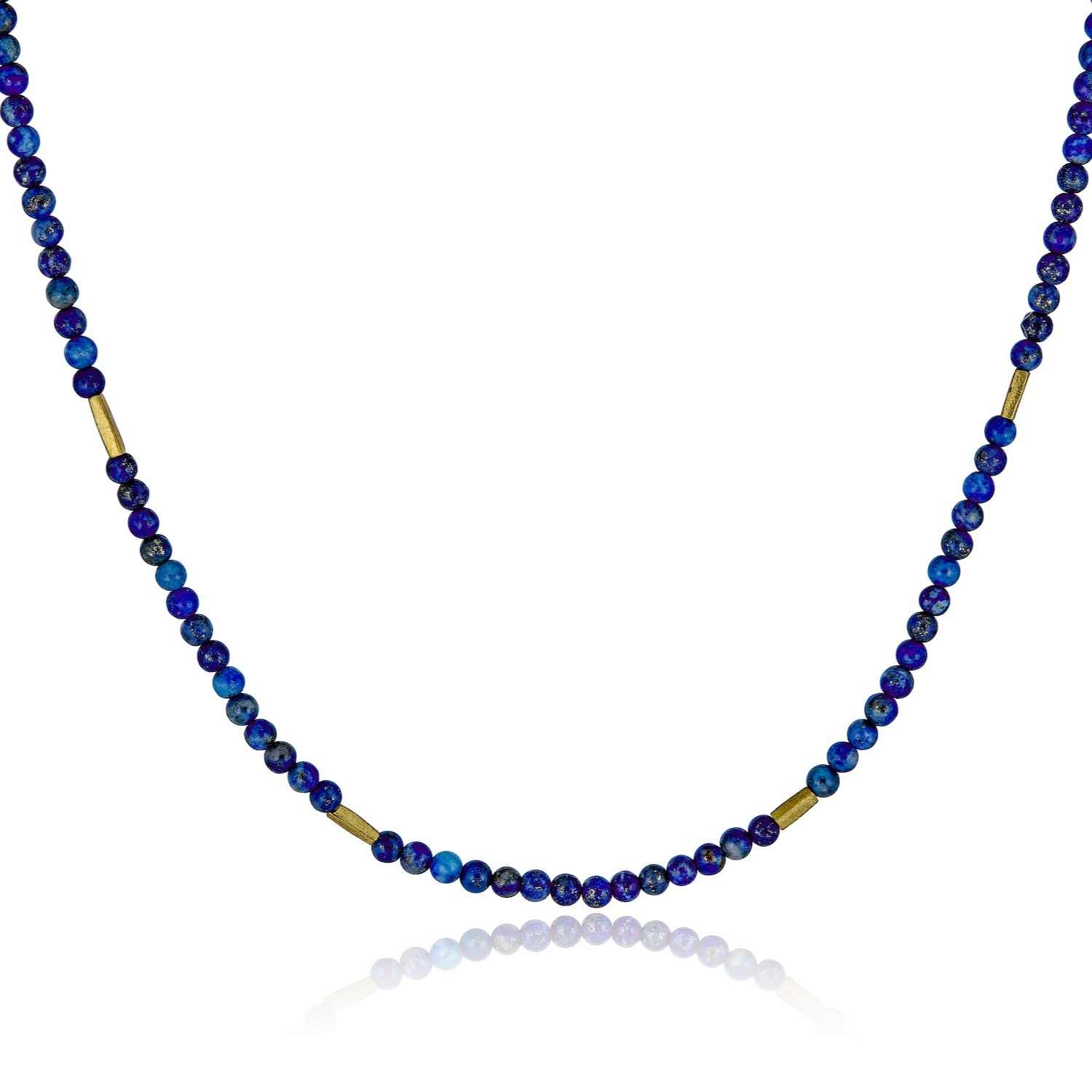 Cartography Men's Blue / Gold Blue - Lapis Necklace With Brass Accents In Multi