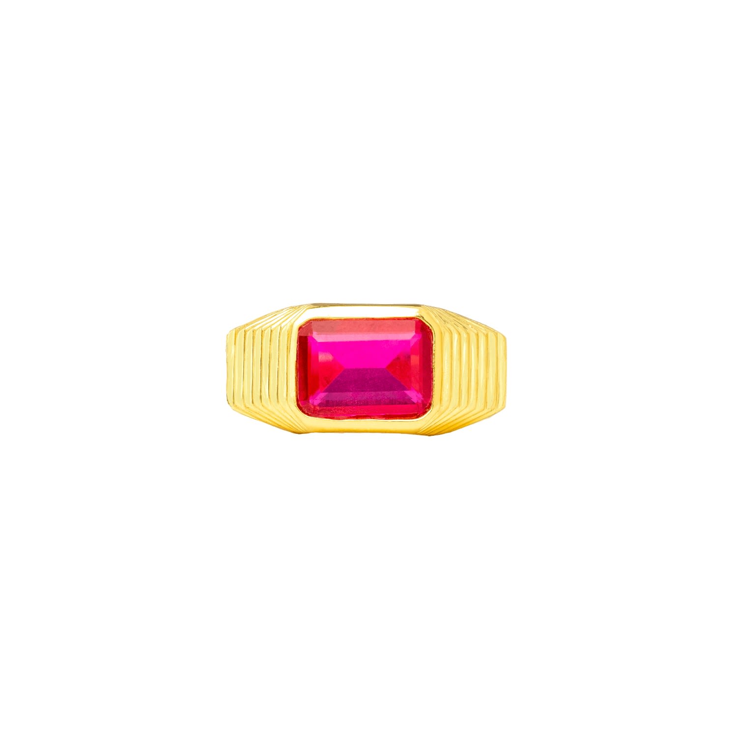 Lavani Jewels Women's Yellow / Gold Fuchsia & Gold Plated Chevalier Ring In Gold