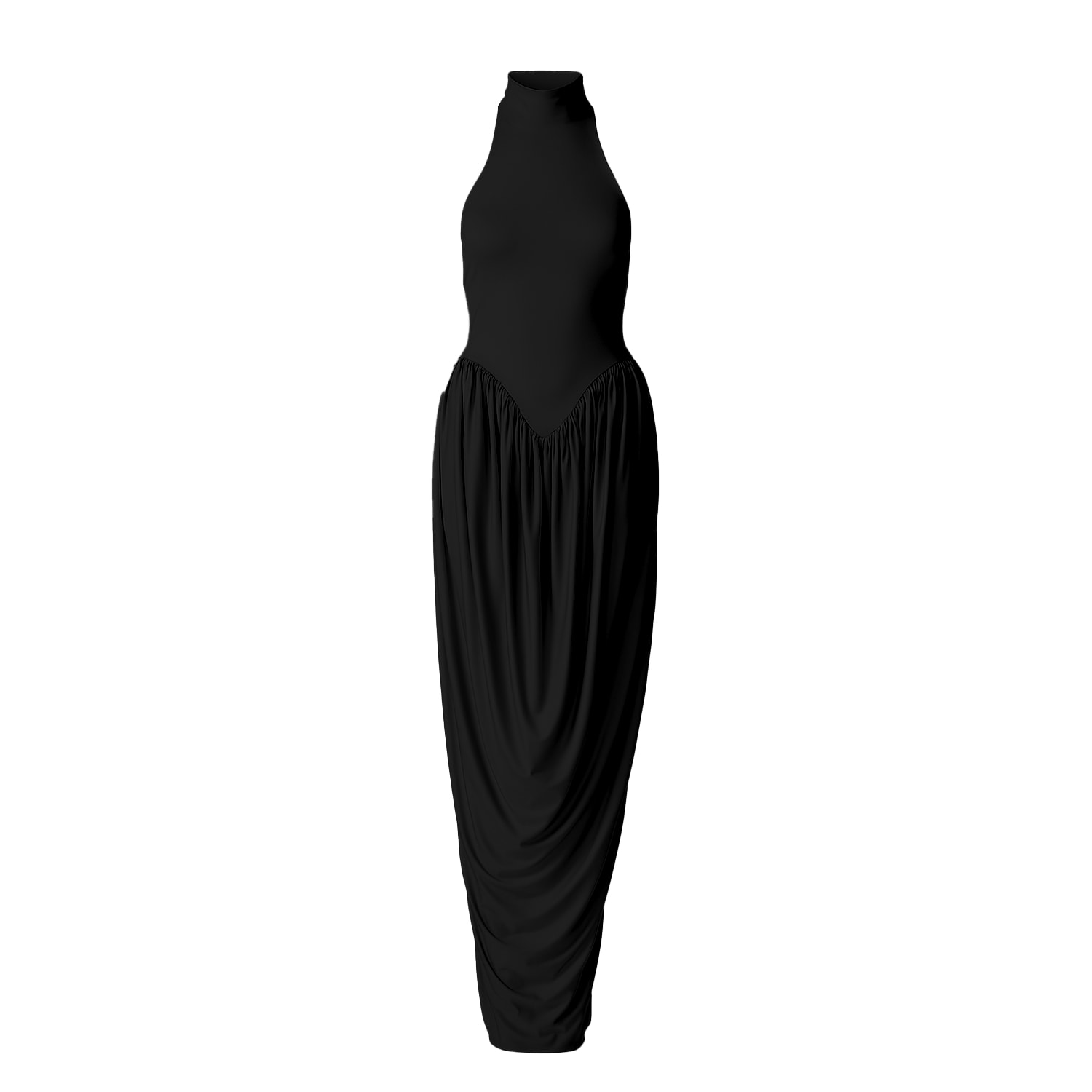 Ats The Label Women's Celine Black Drapped Maxi Dress