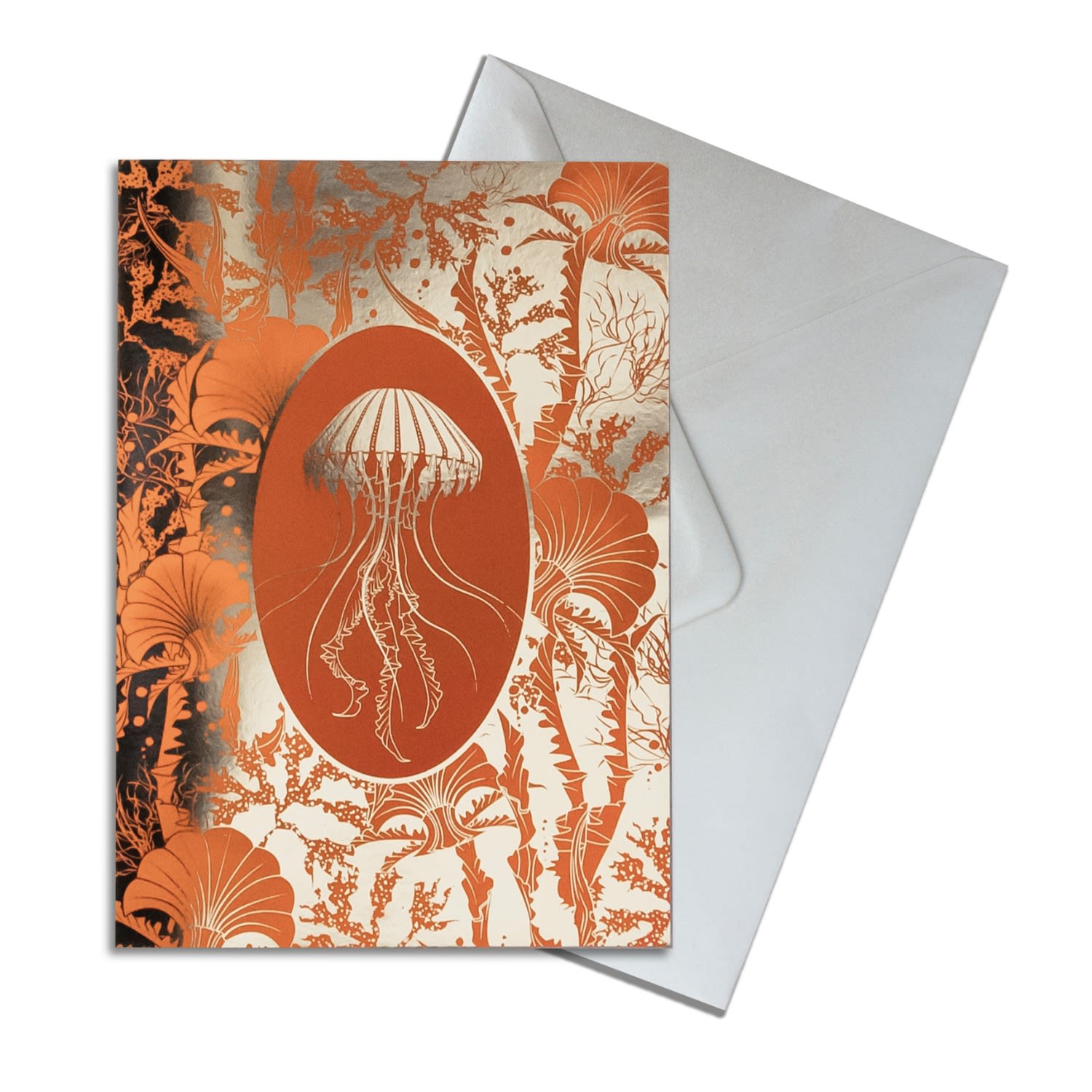 Elemental Jellyfish Gold Greeting Cards Pack Of 10 The Curious Department