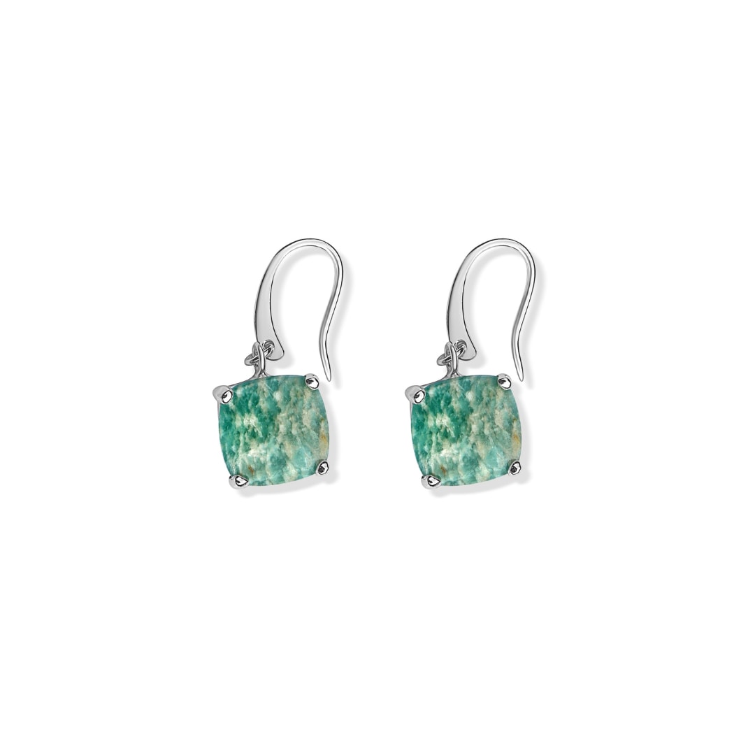 Fv Jewellery Women's Green / Blue La Stele Amazonite Dome Earrings