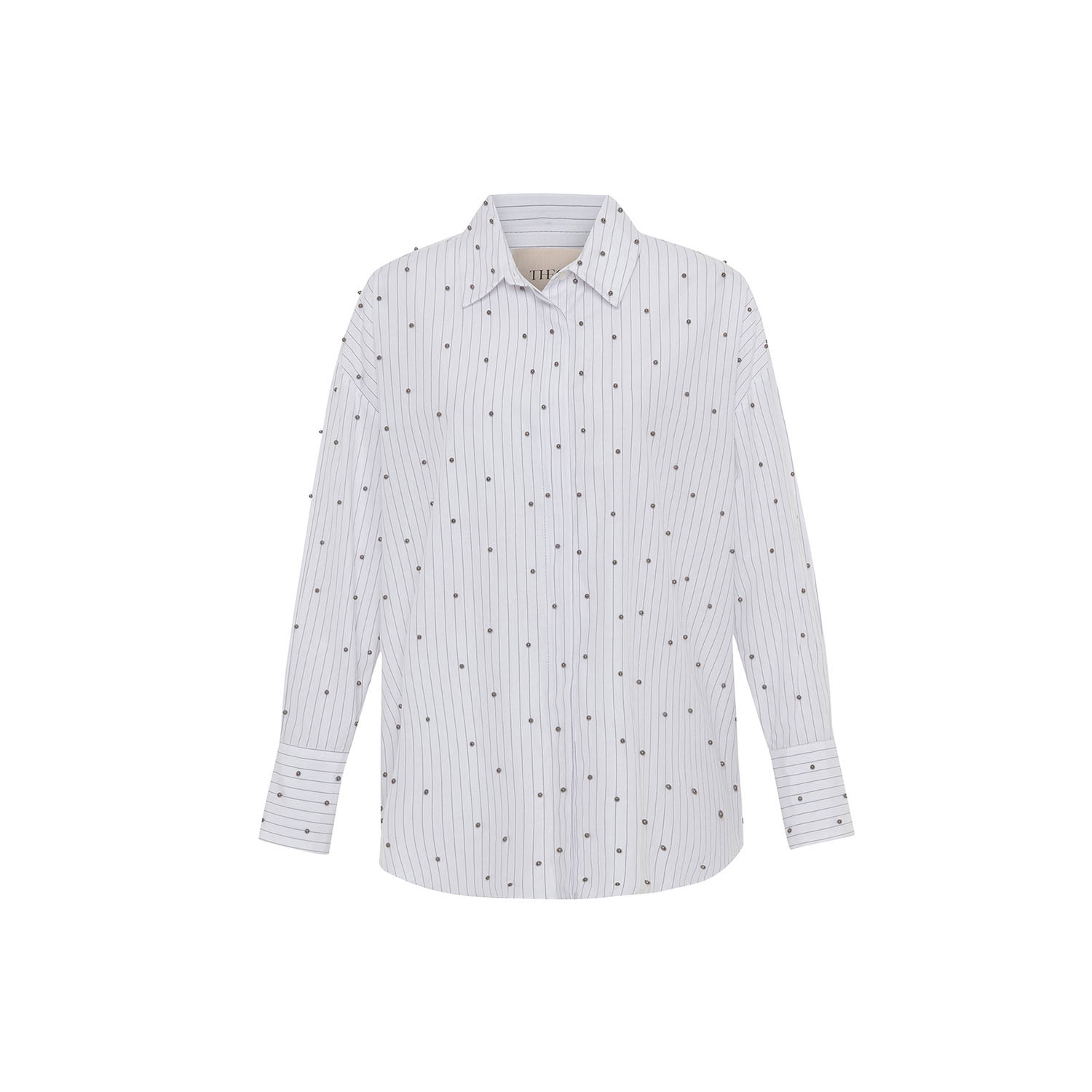 Theo The Label Women's Echo Pearly Shirt - White / Gunmetal In White