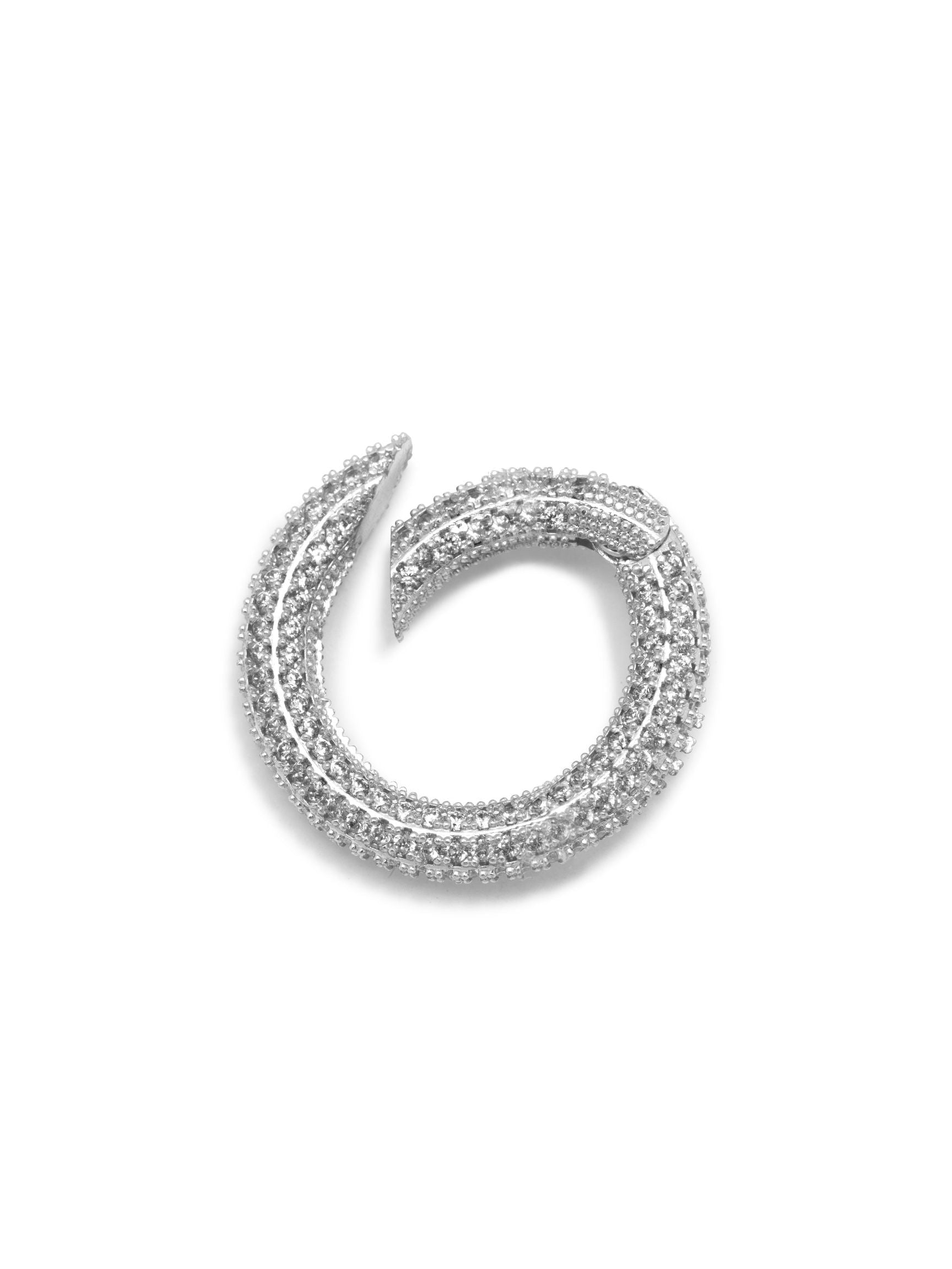 Jaredjamin Women's Silver Circular Pavé Clicker Clasp
