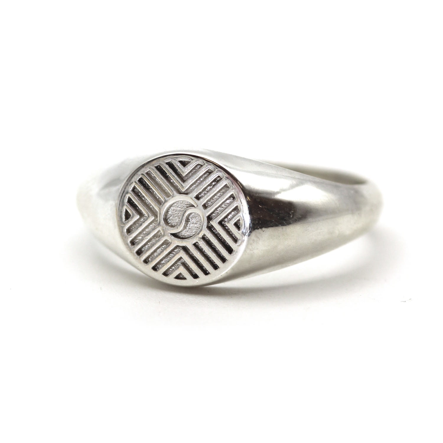 Men’s Yin And Yang White Gold Bold Signet Ring Vicstonenyc Fine Jewelry