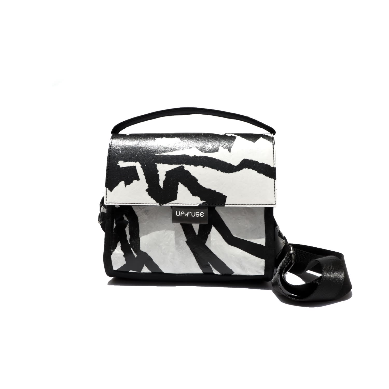Up-fuse Women's Black Lolita Multi-way Bag - White Confetti