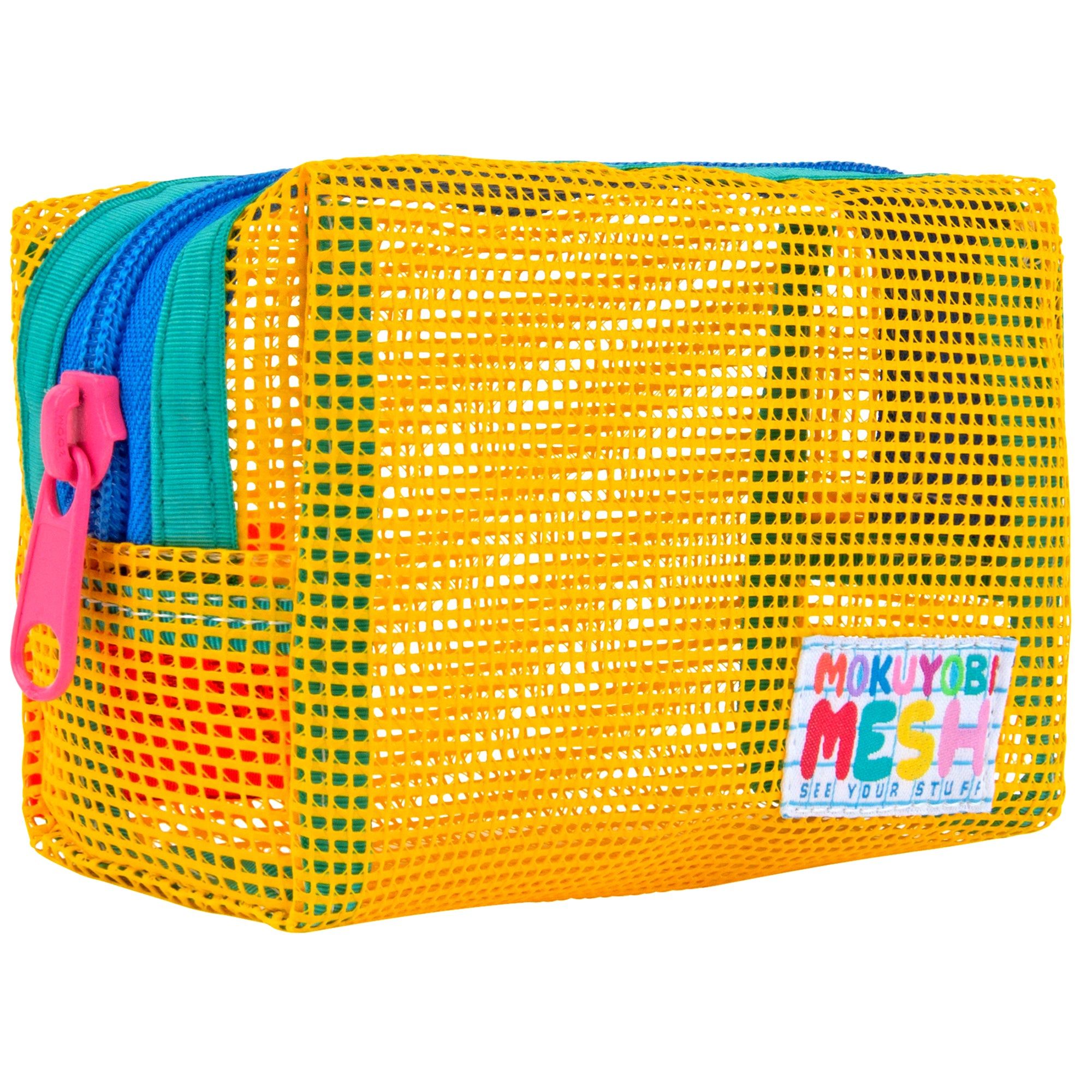 Mokuyobi Women's Yellow / Orange Yolk Mesh Chubby Zip Pouch In Yellow/orange
