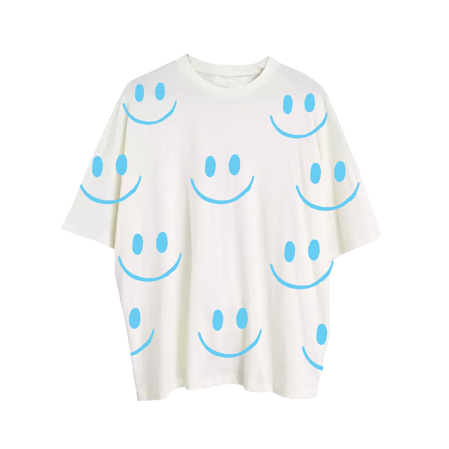 Men’s Blue / White White Blue Smiley Face Tee Extra Large Quillattire