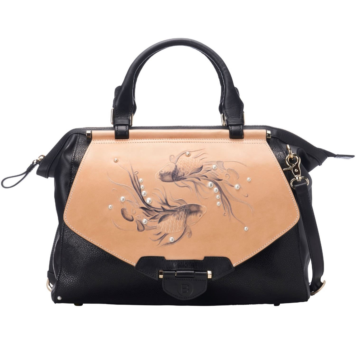 Women’s Koi Satchel Leather Bag Large Black Bellorita