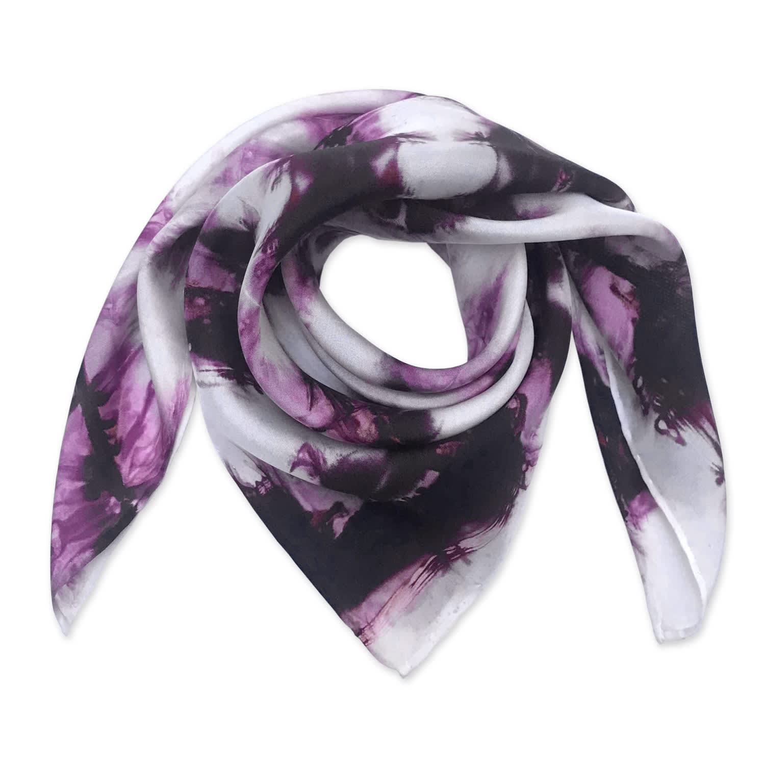 purple silk neck scarf