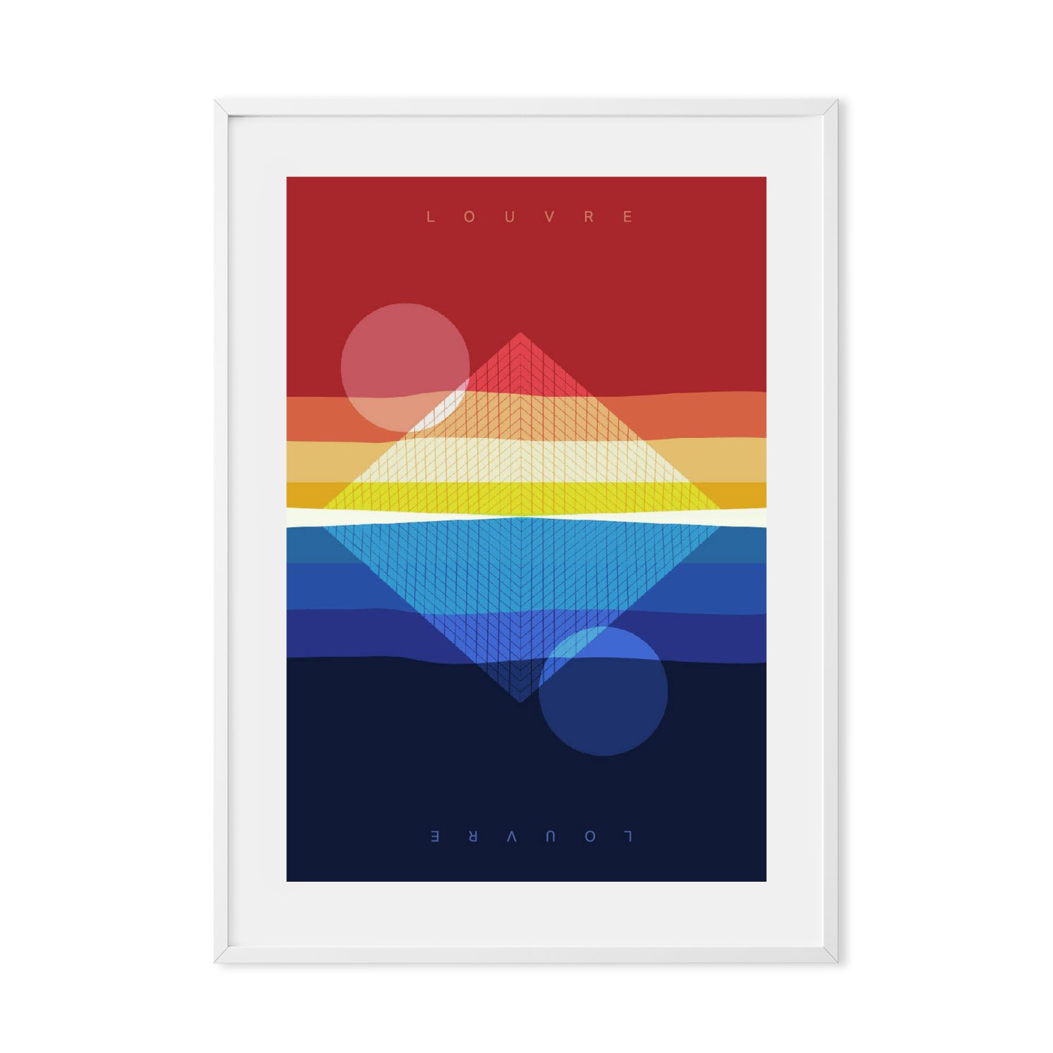 Eye For London Prints The Louvre Sunset Illustrated Art Print Of Paris In Red