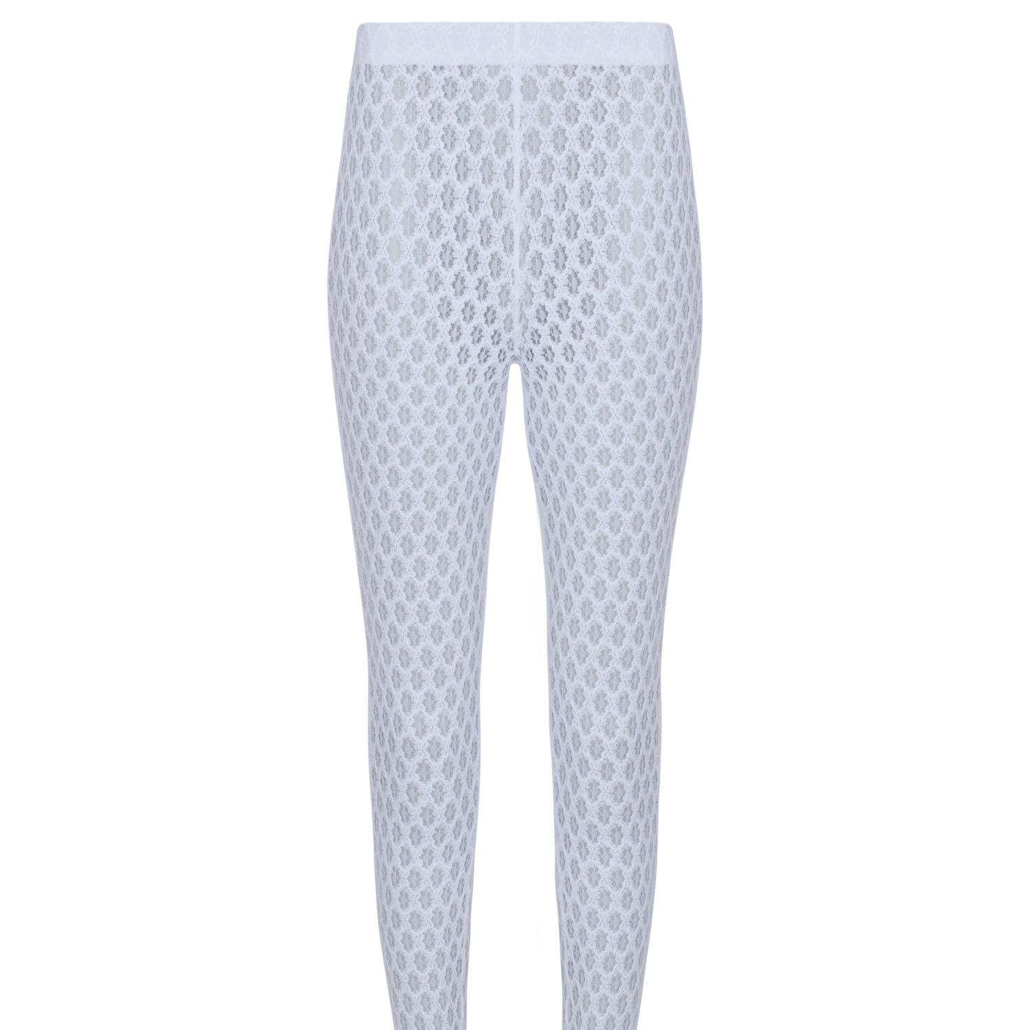 Junie Women's Capri Pants - White Lace In White