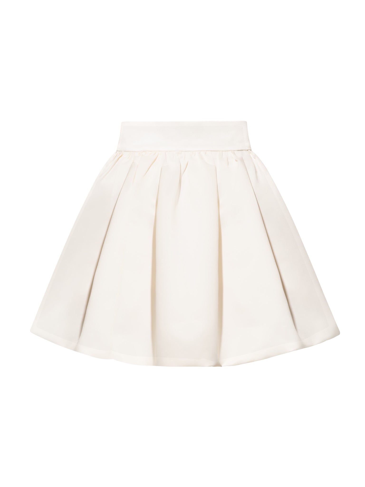Satin Balloon Mini Skirt - Pearl White | Tia Dorraine | Wolf & Badger