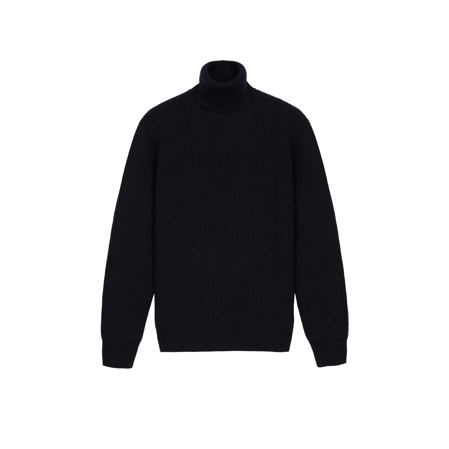 Men’s Blue Chunky Ribbed Turtleneck Sweater - Navy Medium Aeterno Studio