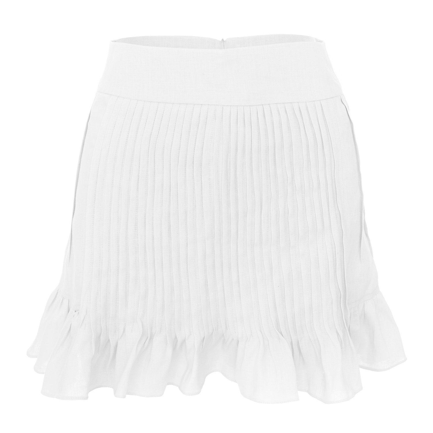 Women's Breeze White Linen Skirt | Extra Small | Underflirty