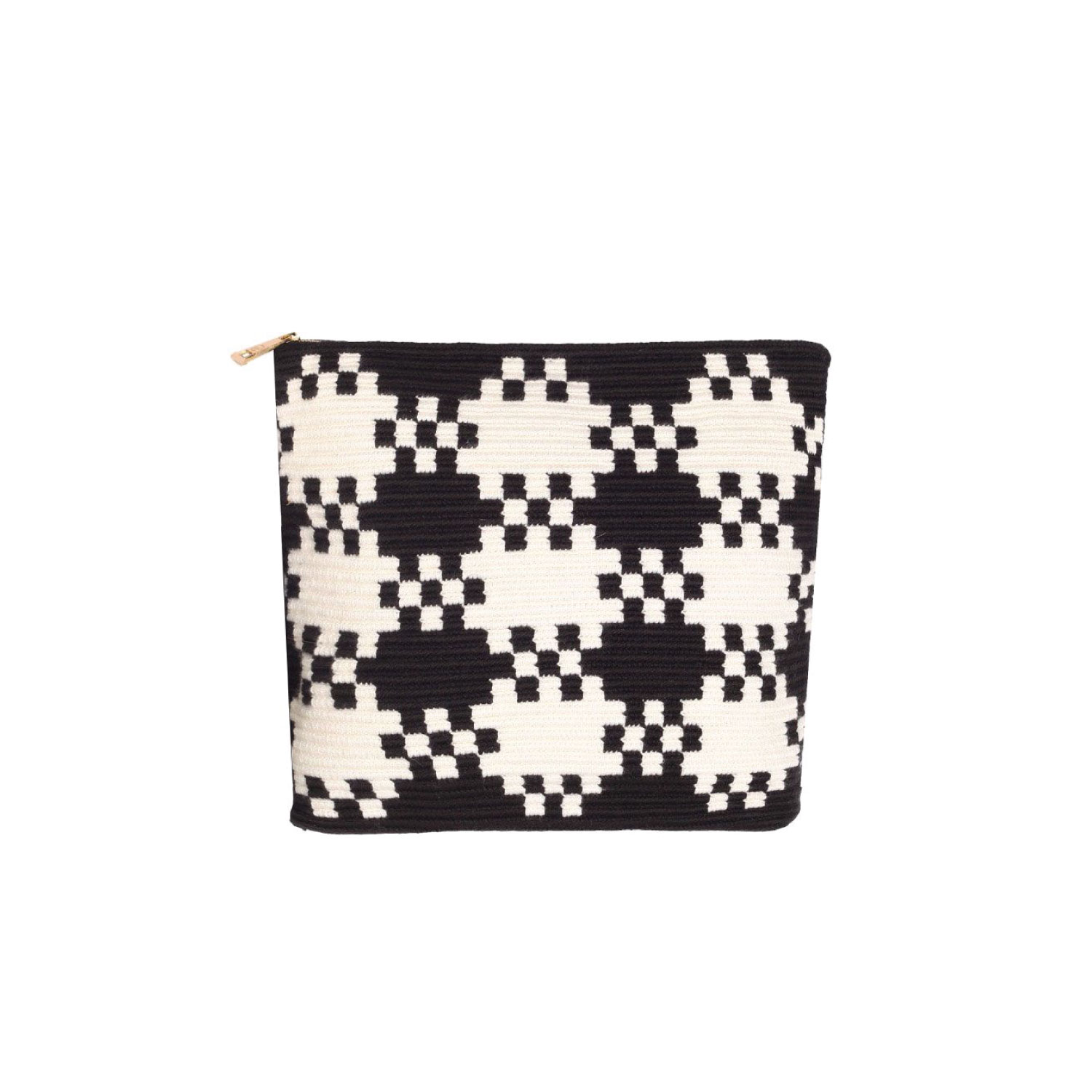 Women’s Black Harmony Plaid B & W Clutch Allbyb