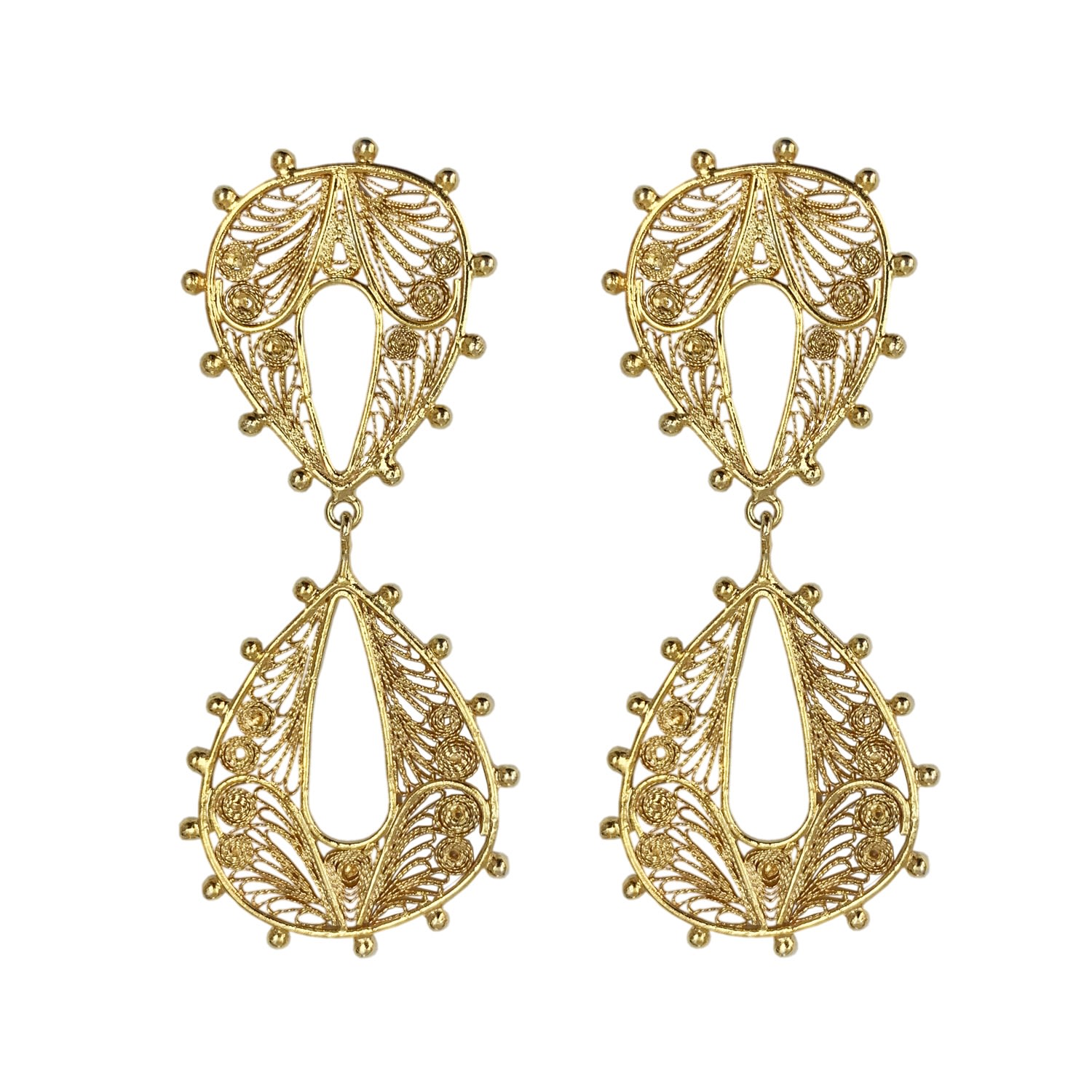 Mamba Women's Pandora Bow Golden Earrings In Gold