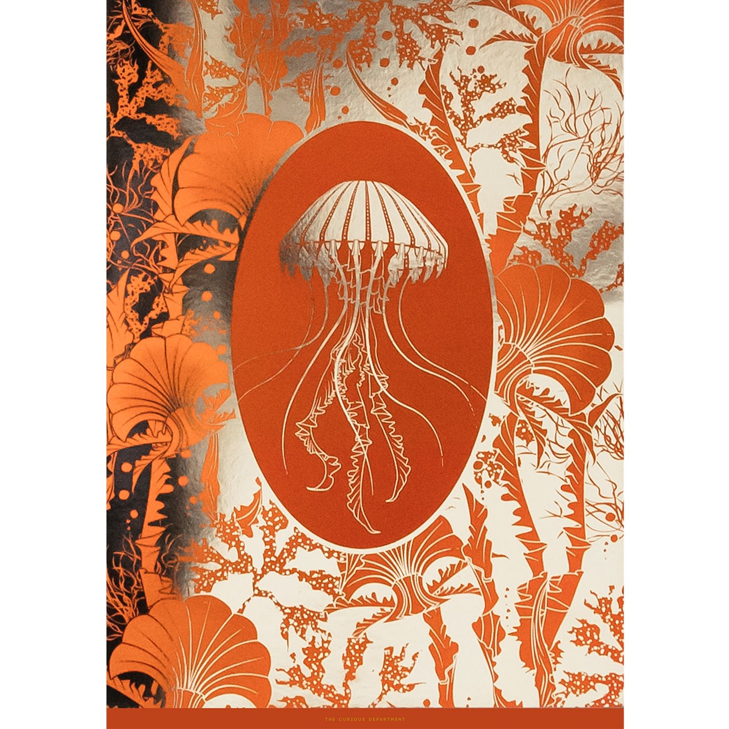 Yellow / Orange Elemental Jellyfish - A3 Gold Art Print The Curious Department