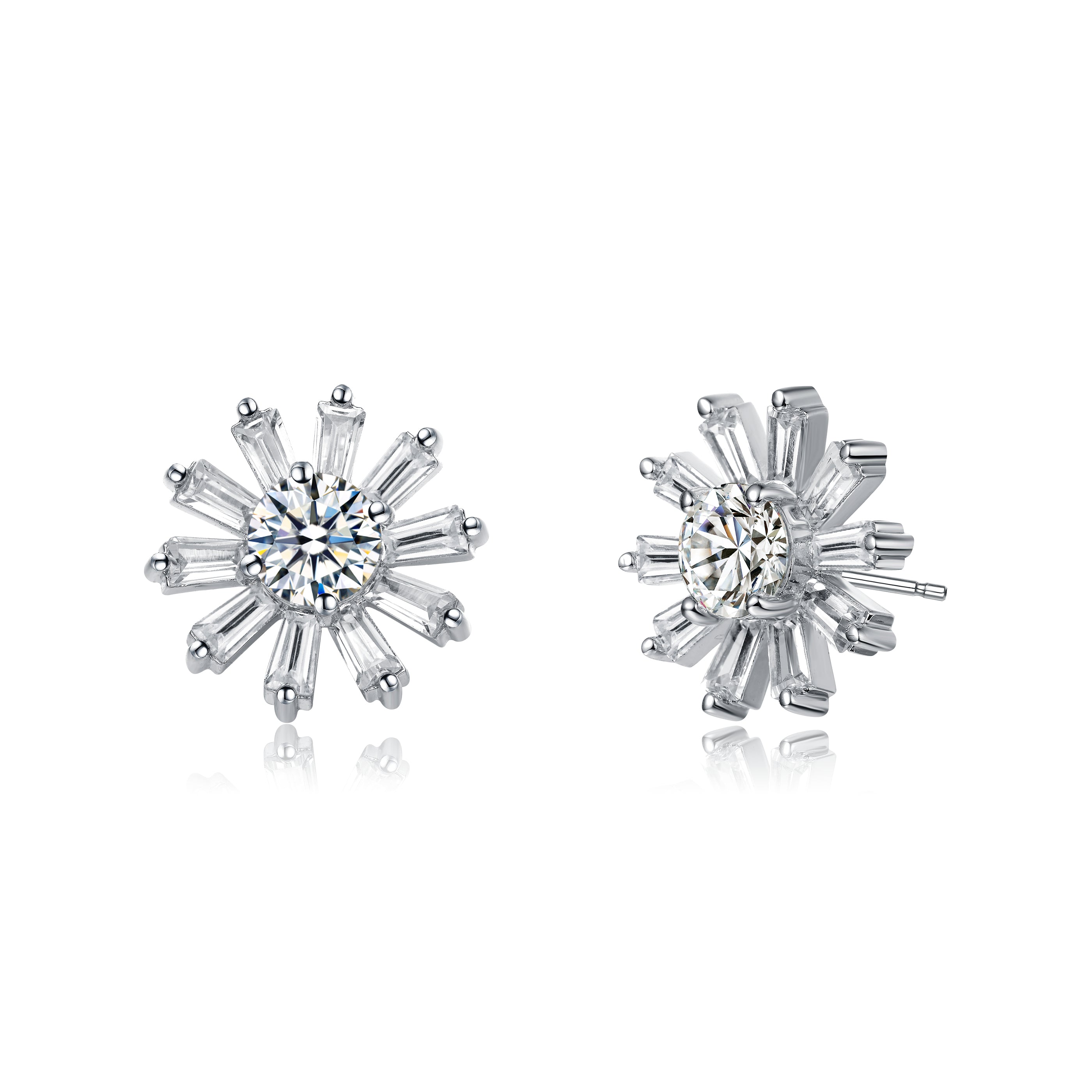 Genevive Jewelry Women's Rachel Glauber White Gold Plated Cubic Zirconia Stud Earring In White