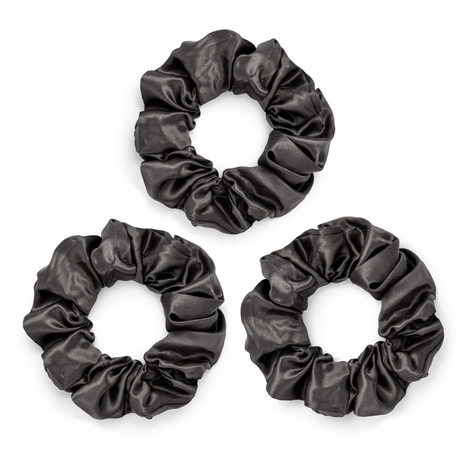 Women’s Pack Of 3 Silk Scrunchies - Grey Silk Works London