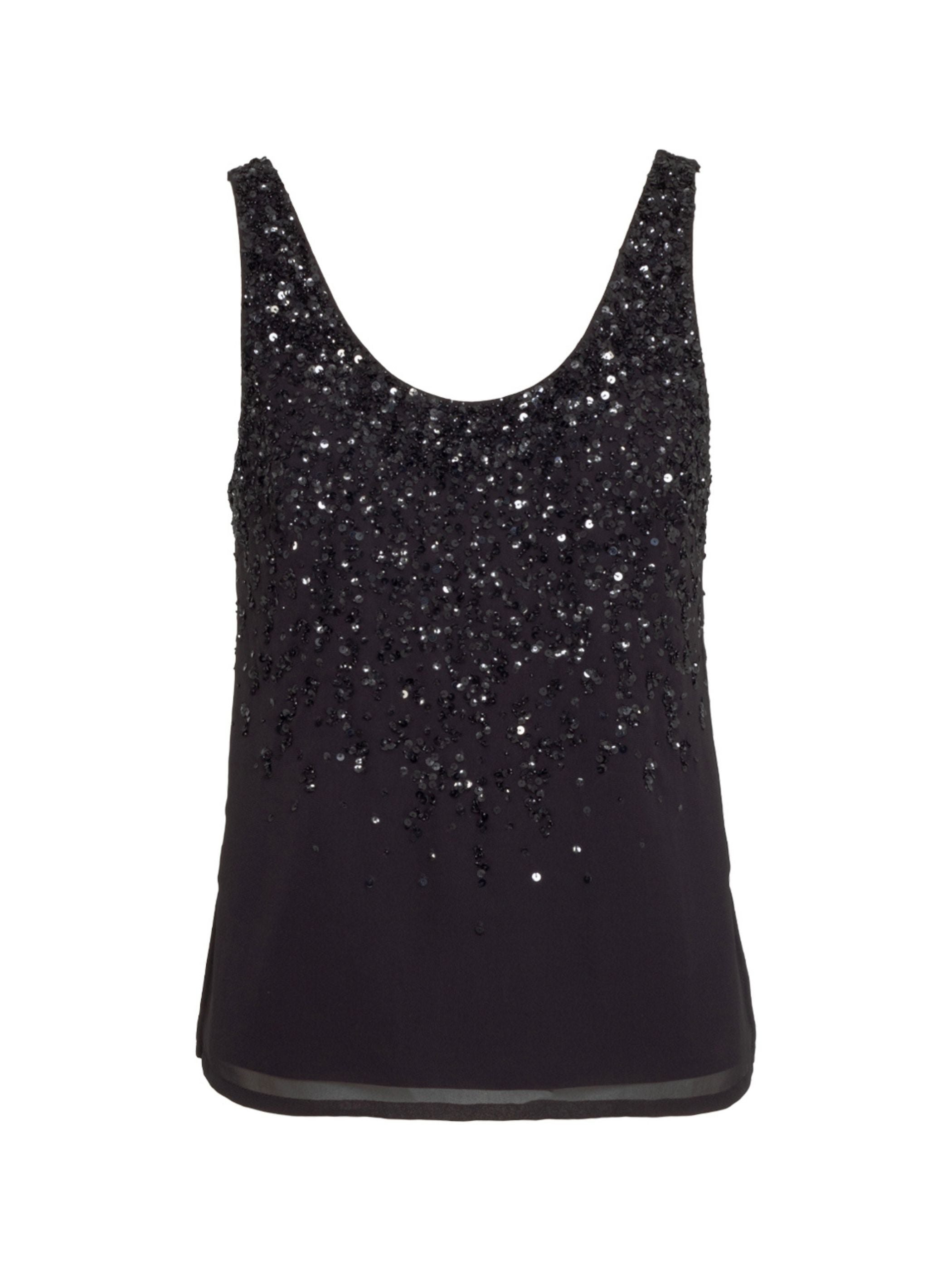 Rose & Nancy Women's Selene Black Sequin Vest In Black