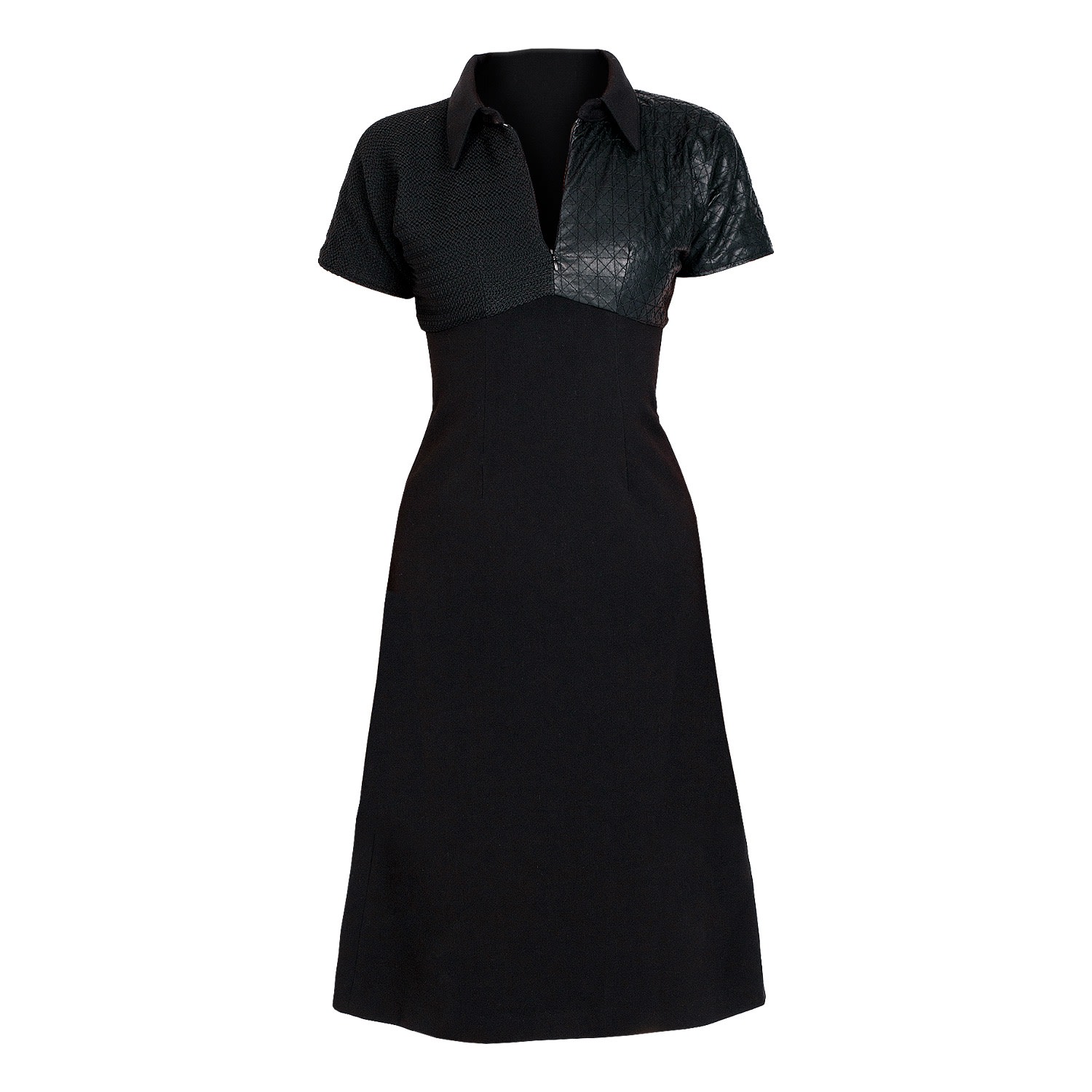 Women’s Dress Made Of Three Types Of Fabrics - Black XXL Maison Bogomil