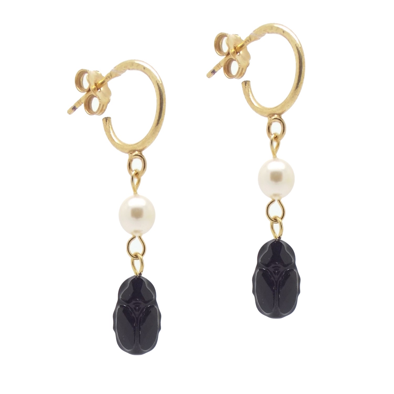 Women’s Gold / Black Scarlett Earrings Salome