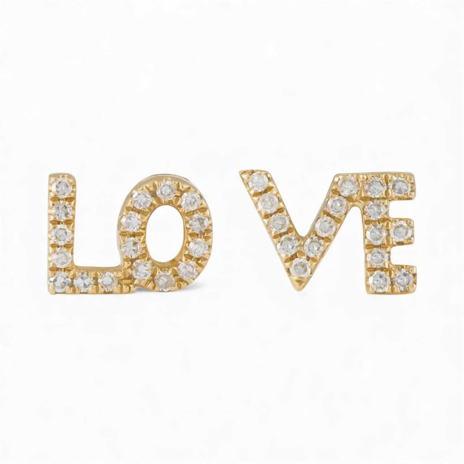 Neshi Designs Women's Yellow Love Diamond Stud Earrings In Gold