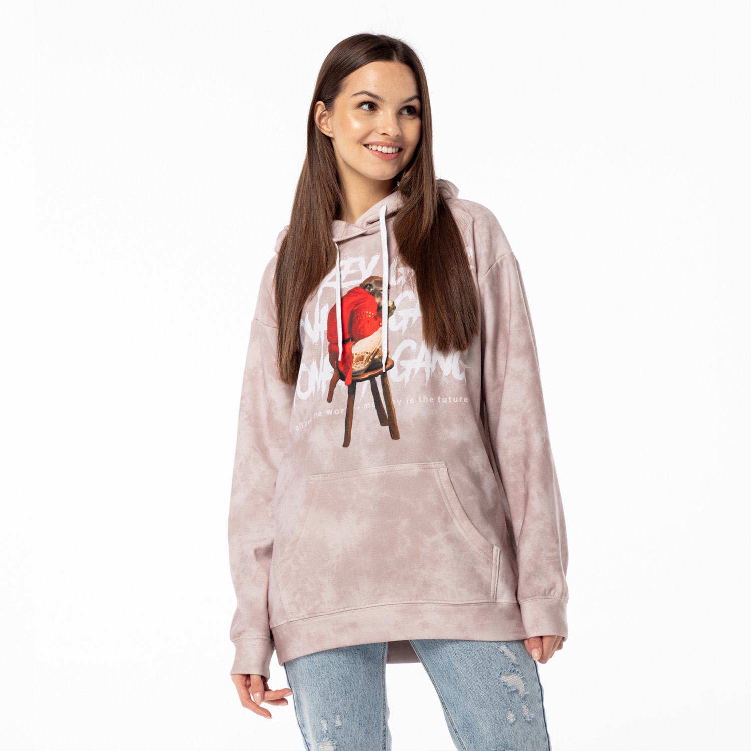 Aloha From Deer Women's Brown Monkey Gang Oversize Hoodie In Brown