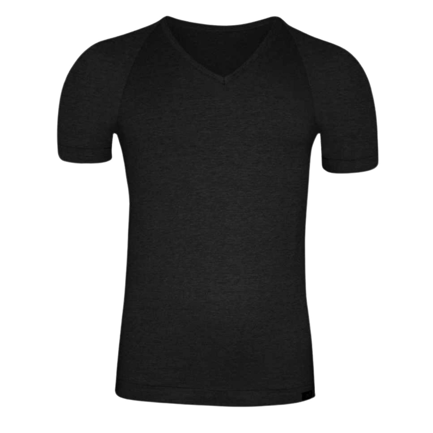 Zd Zero Defects Men's Ranglan V-neck T-shirt - Premium Egyptian Cotton - Color Black In Black