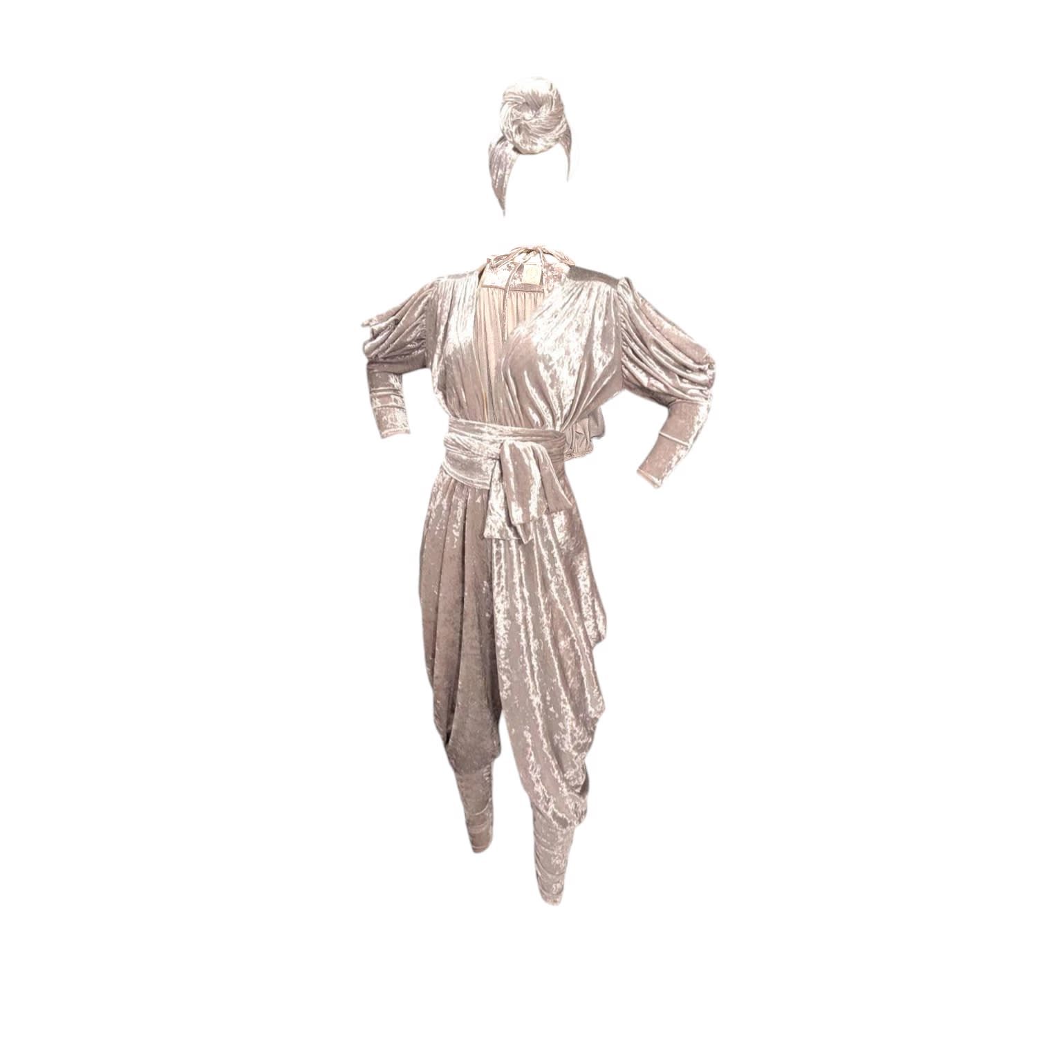 Julia Clancey Women's Silver Shimmy Oyster Gloria Velour Jumpsuit Set In Silver