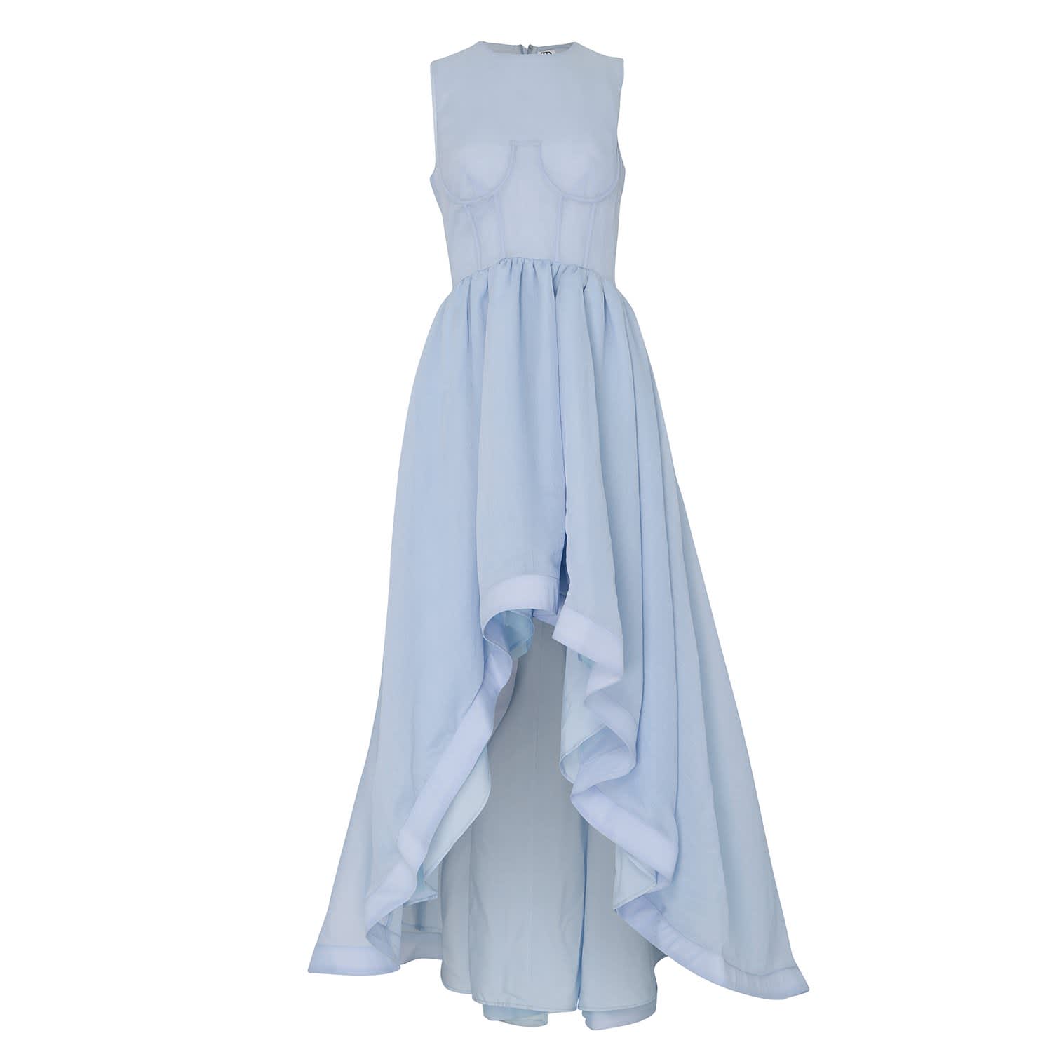 light blue asymmetrical dress