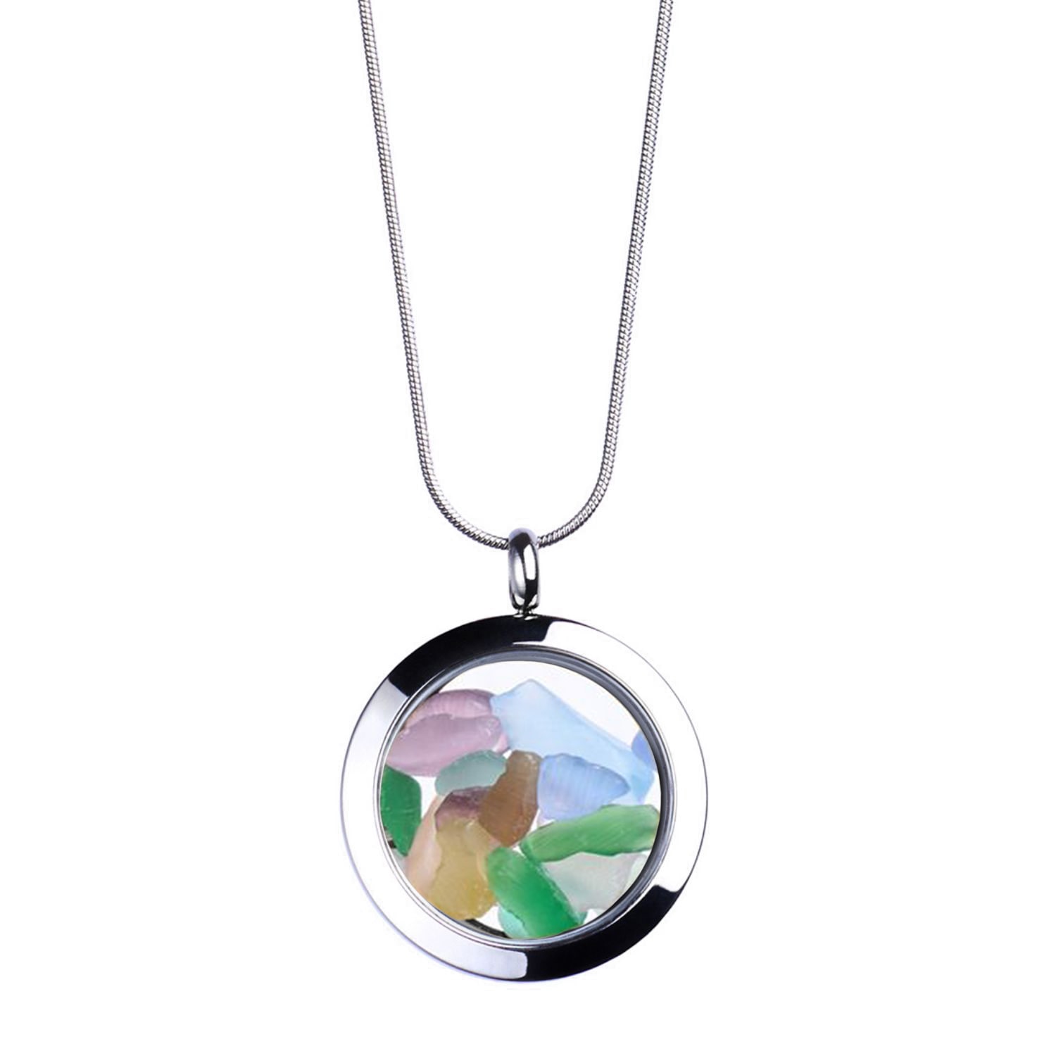 My Little Nature Women's Silver Colorful Tourmaline Necklace - Handcrafted Tourmaline Jewelry - Rainbow Tourmaline Pe