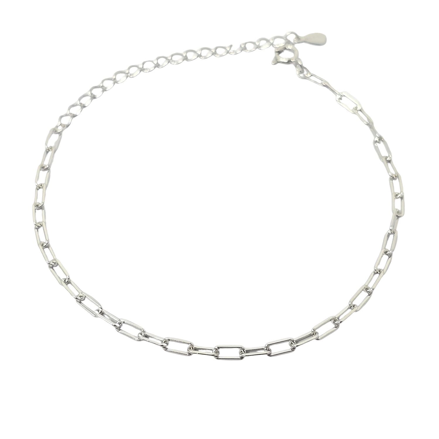 Harfi Women's Silver Everyday Paperclip Chain Stacking Bracelet