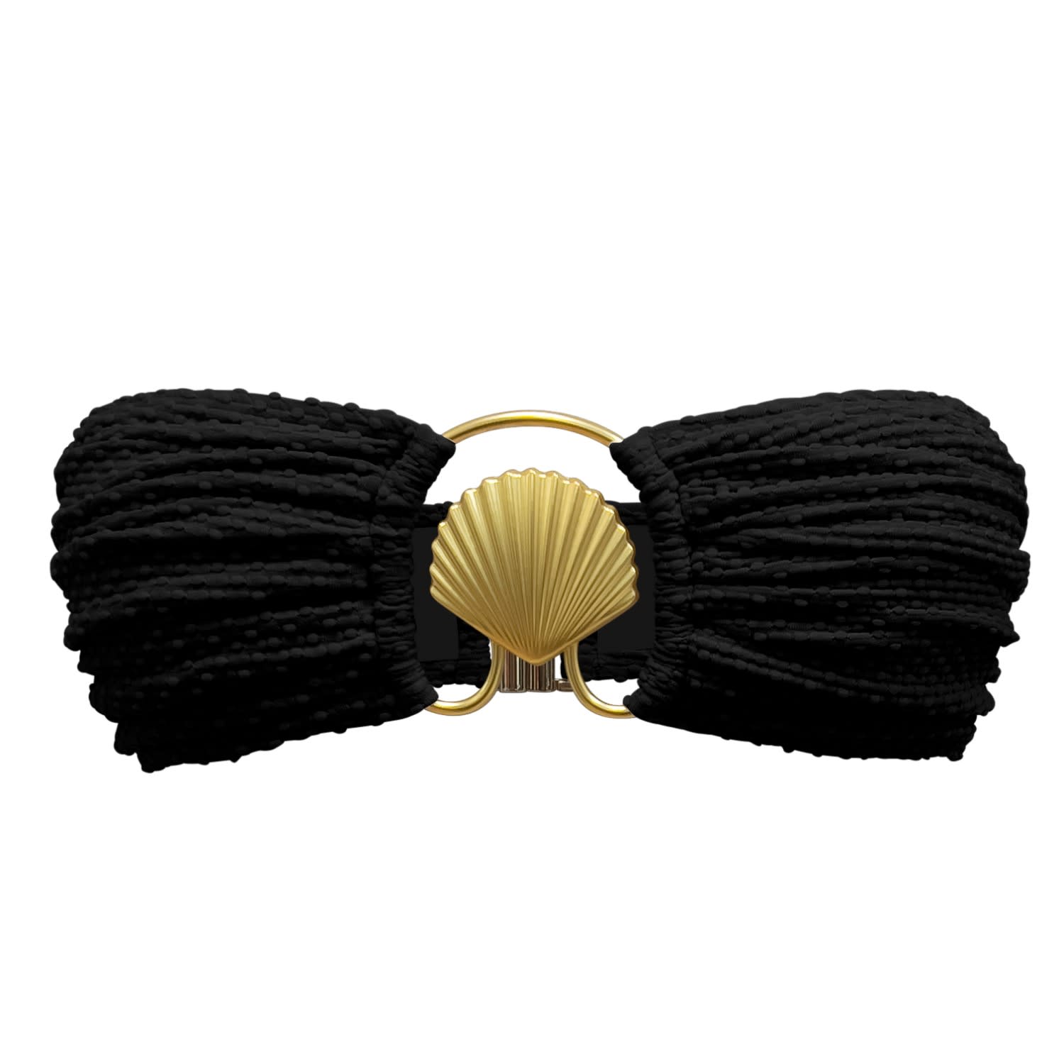 Women's Gold / Black Seashell Bikini Top - Black | Small | L’animal
