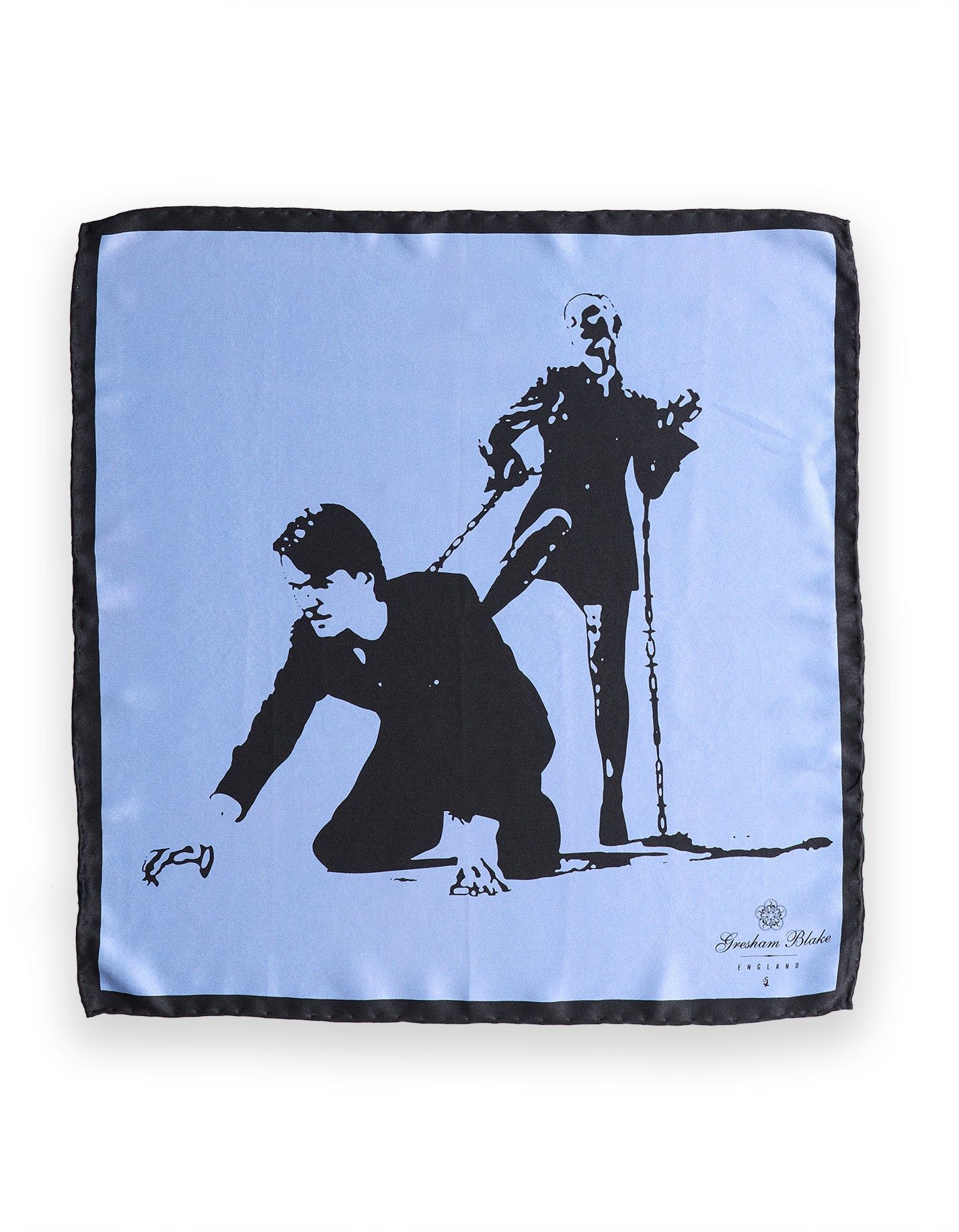 Gresham Blake Men's Blue Love, Honour & Obey Pocket Square In Blue
